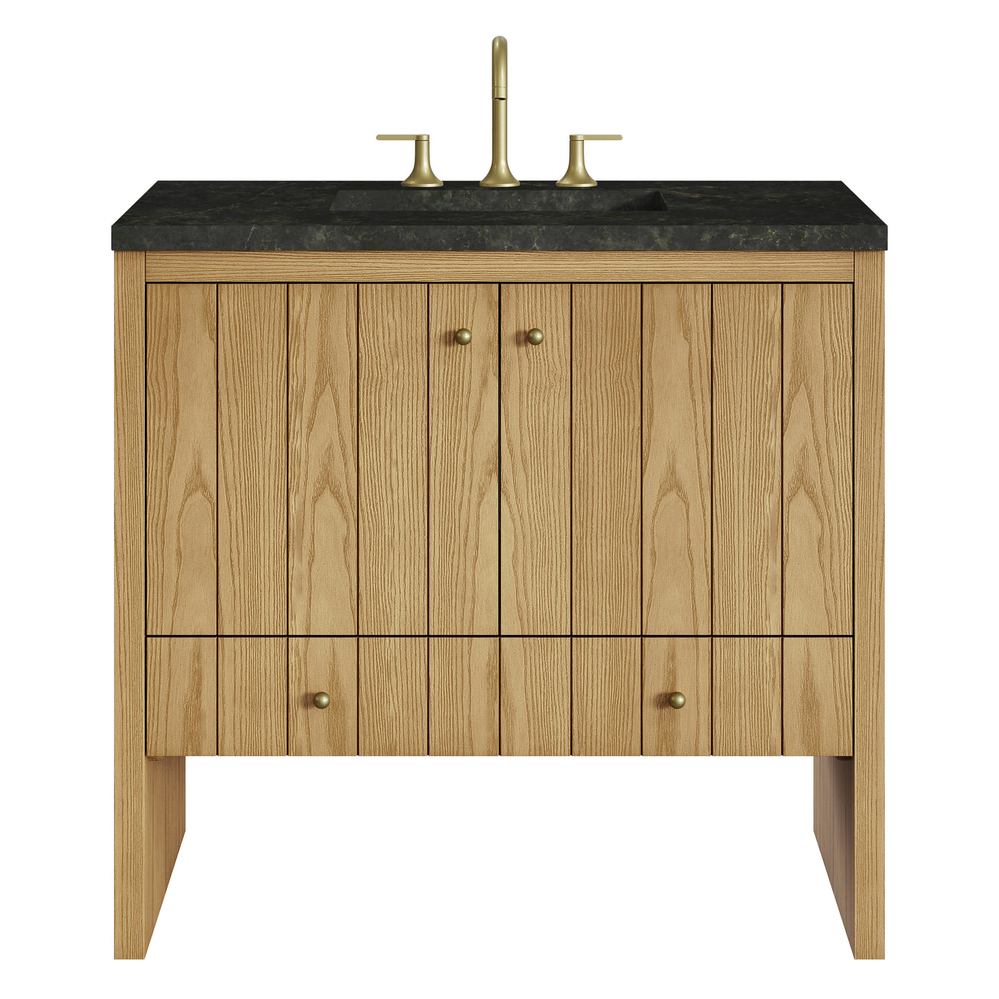 James Martin Hudson 36" Single Bathroom Vanity, Light Natural Oak with Phantome countertop