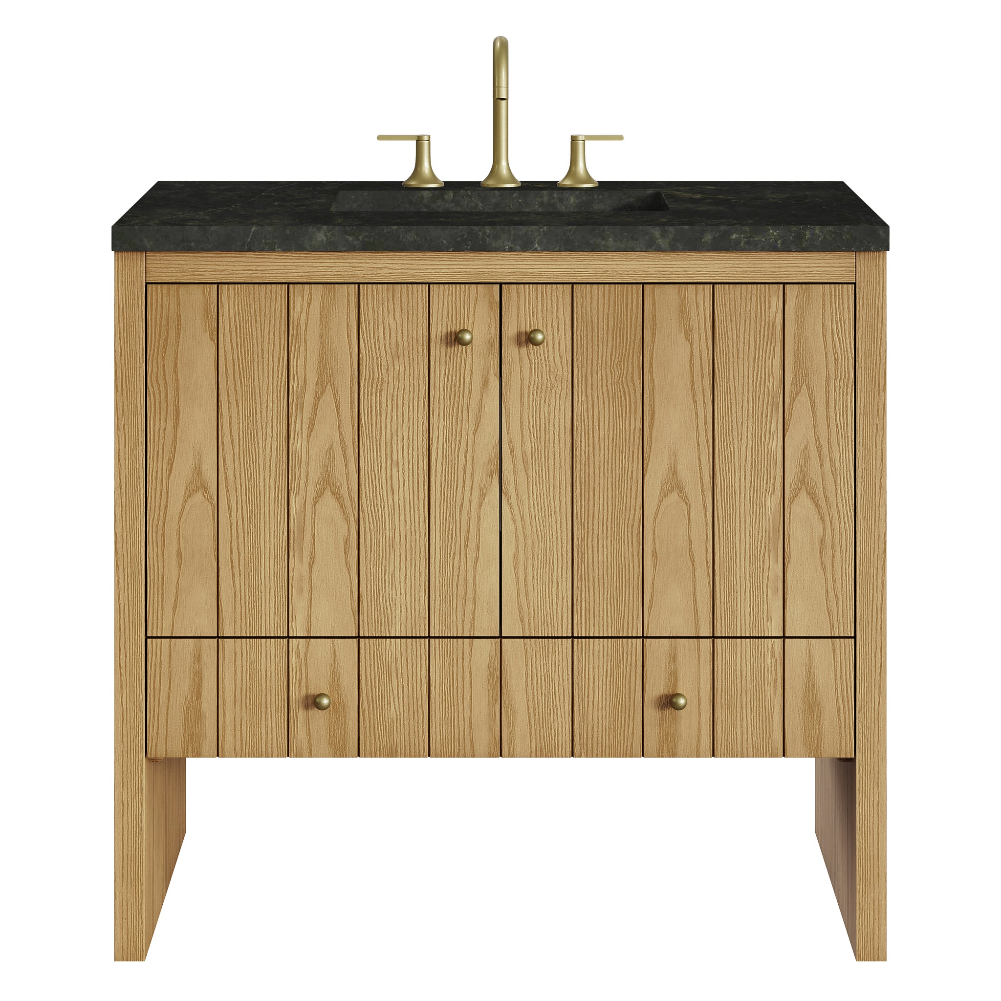 James Martin Hudson 36" Single Bathroom Vanity, Light Natural Oak with Phantome countertop