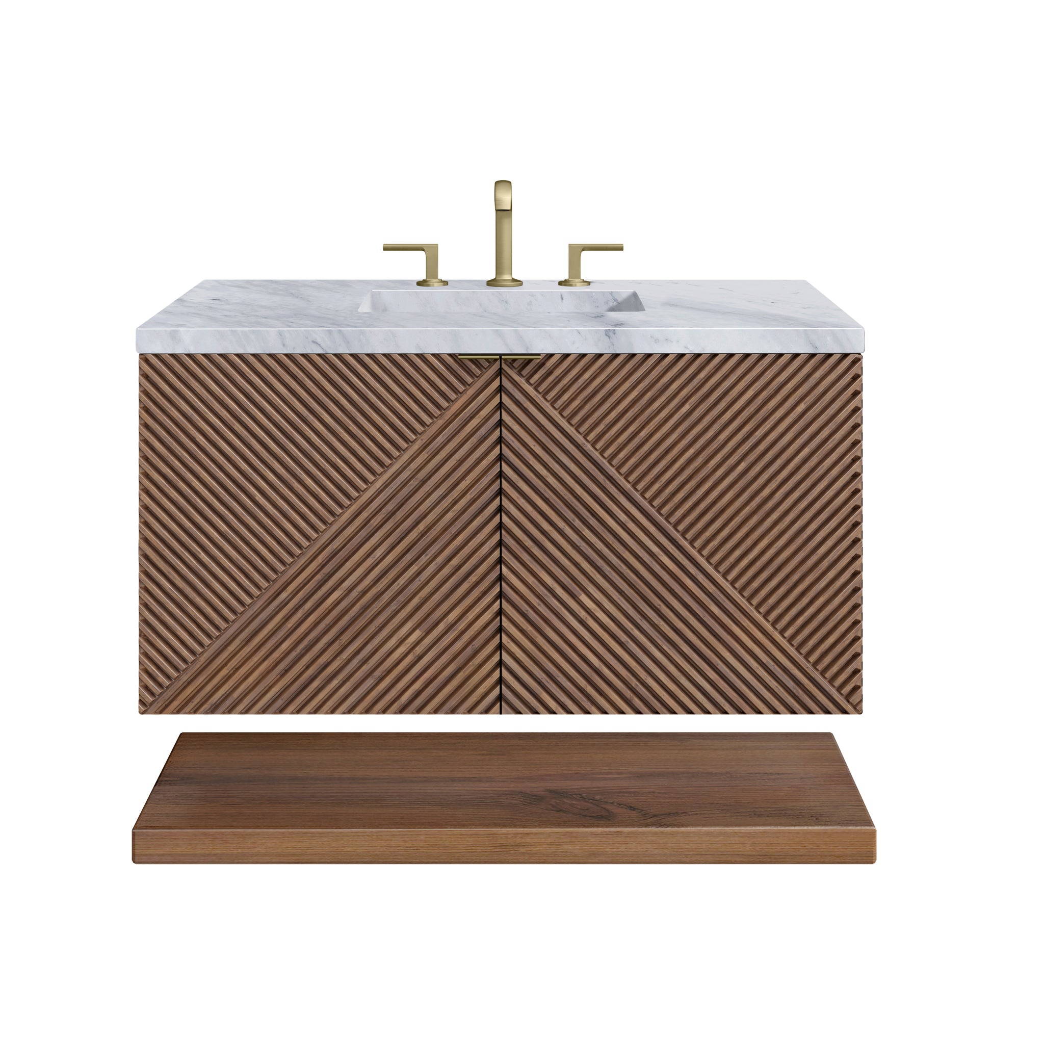 James Martin Marcello 36" Floating Single Bathroom Vanity, Chestnut, view 38