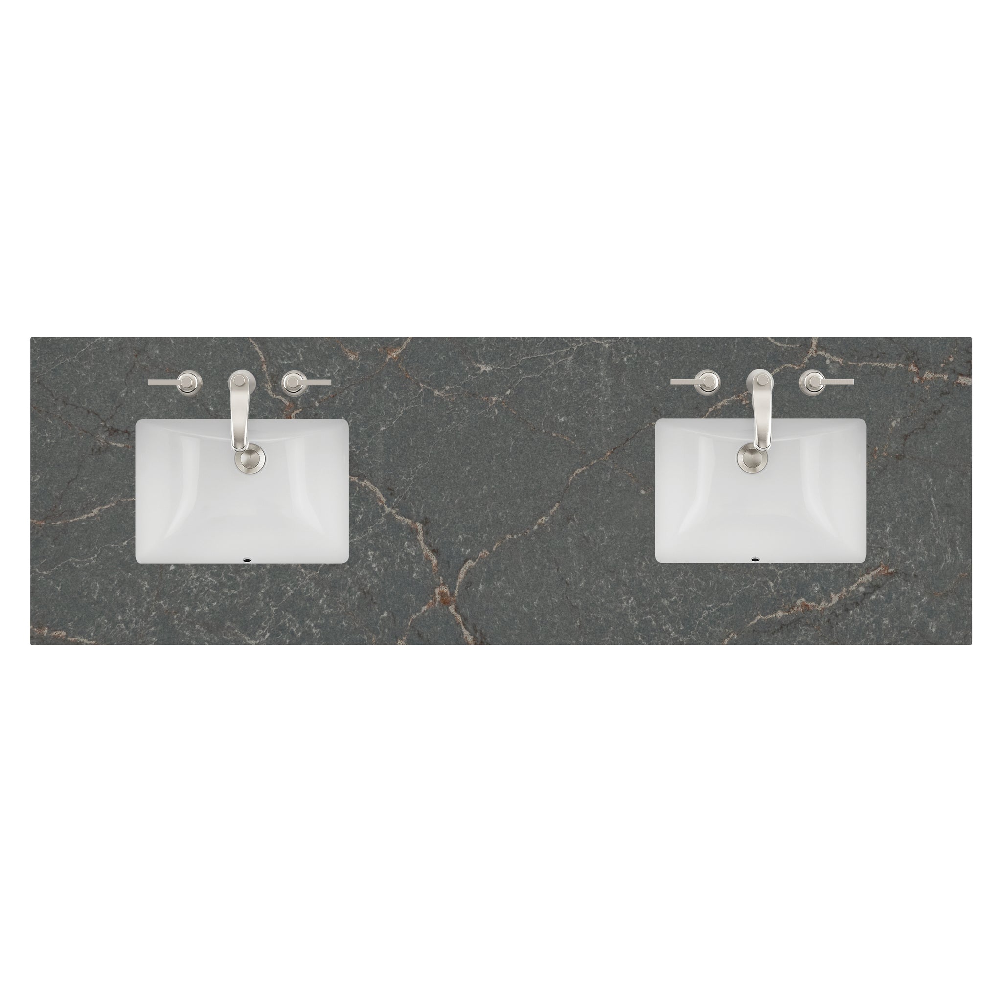 James Martin 72" Double Vanity Top with Parisien Bleu (Quartz) countertop