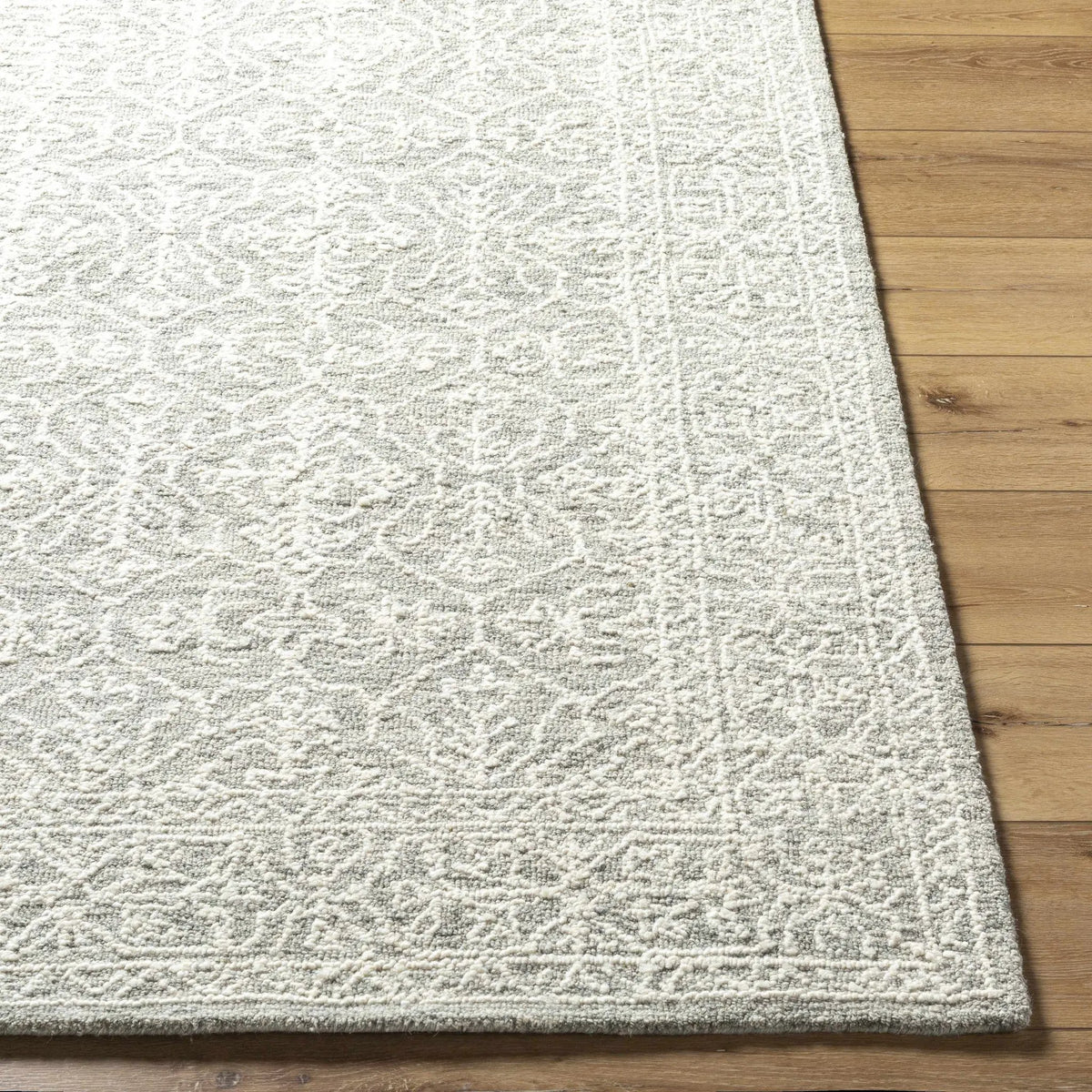 Yadid Gray Wool Area Rug, photo 3 of 9