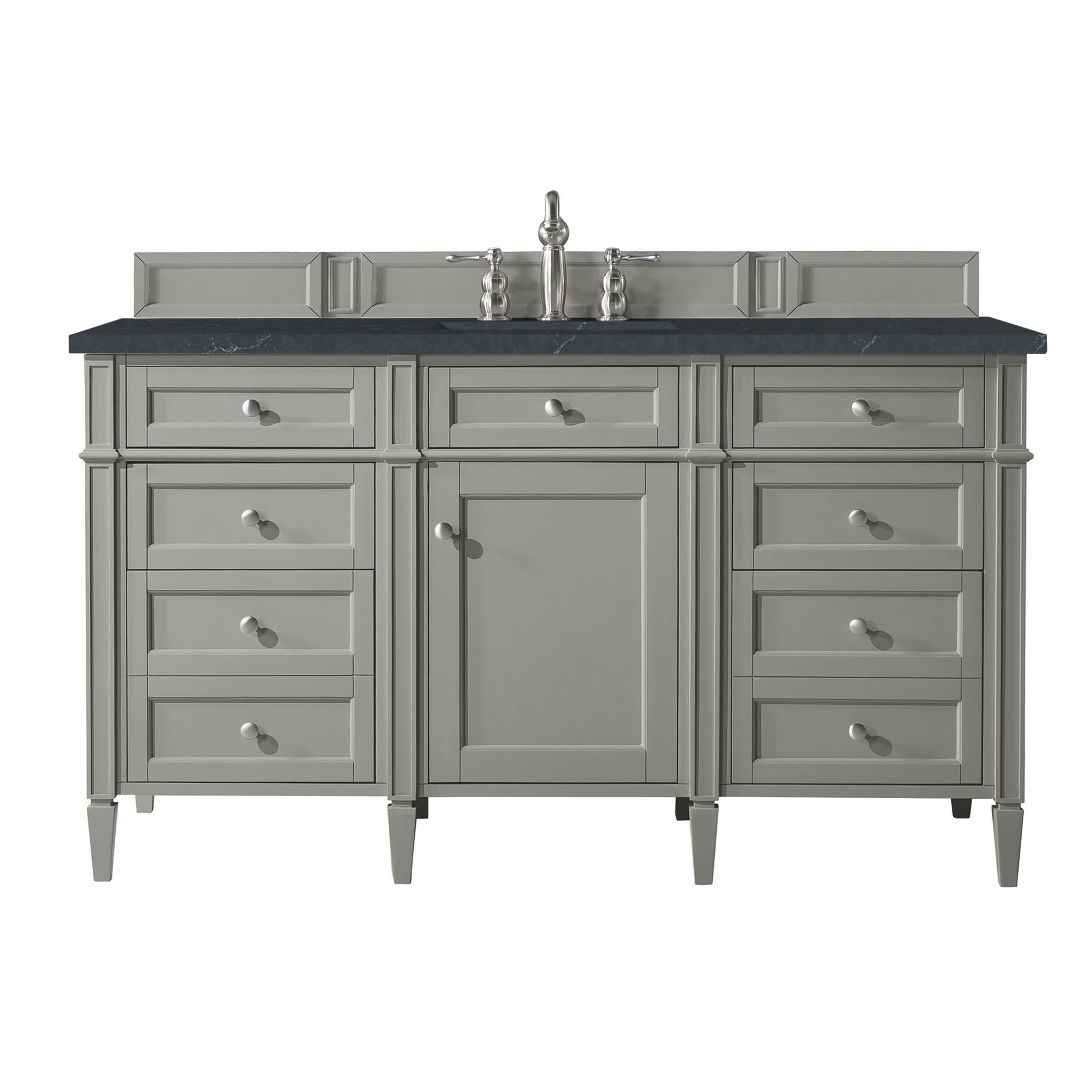 James Martin Brittany 60" Single Bathroom Vanity, Urban Gray with Charcoal Soapstone countertop