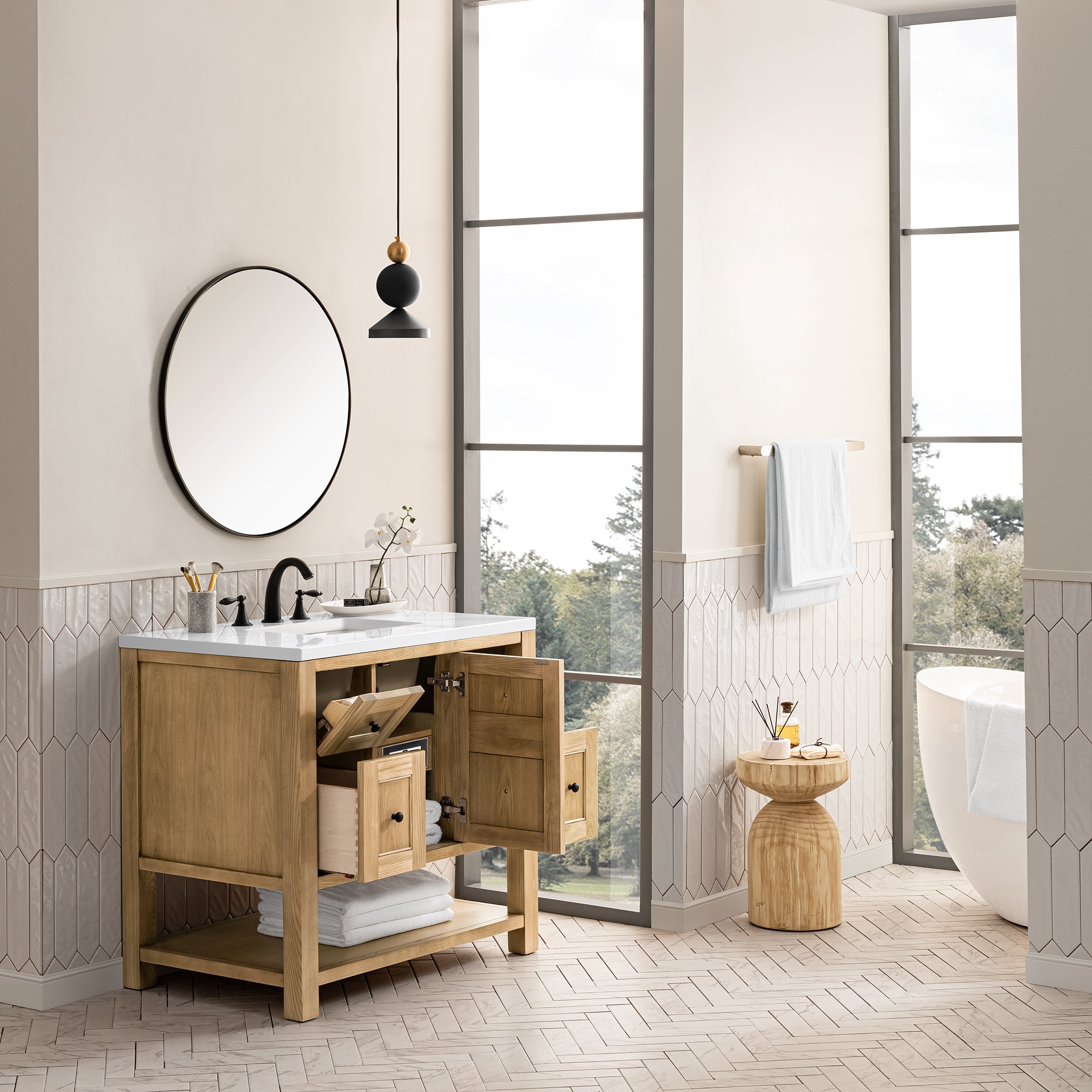 James Martin Breckenridge 36" Single Bathroom Vanity, Light Natural Oak, view 30
