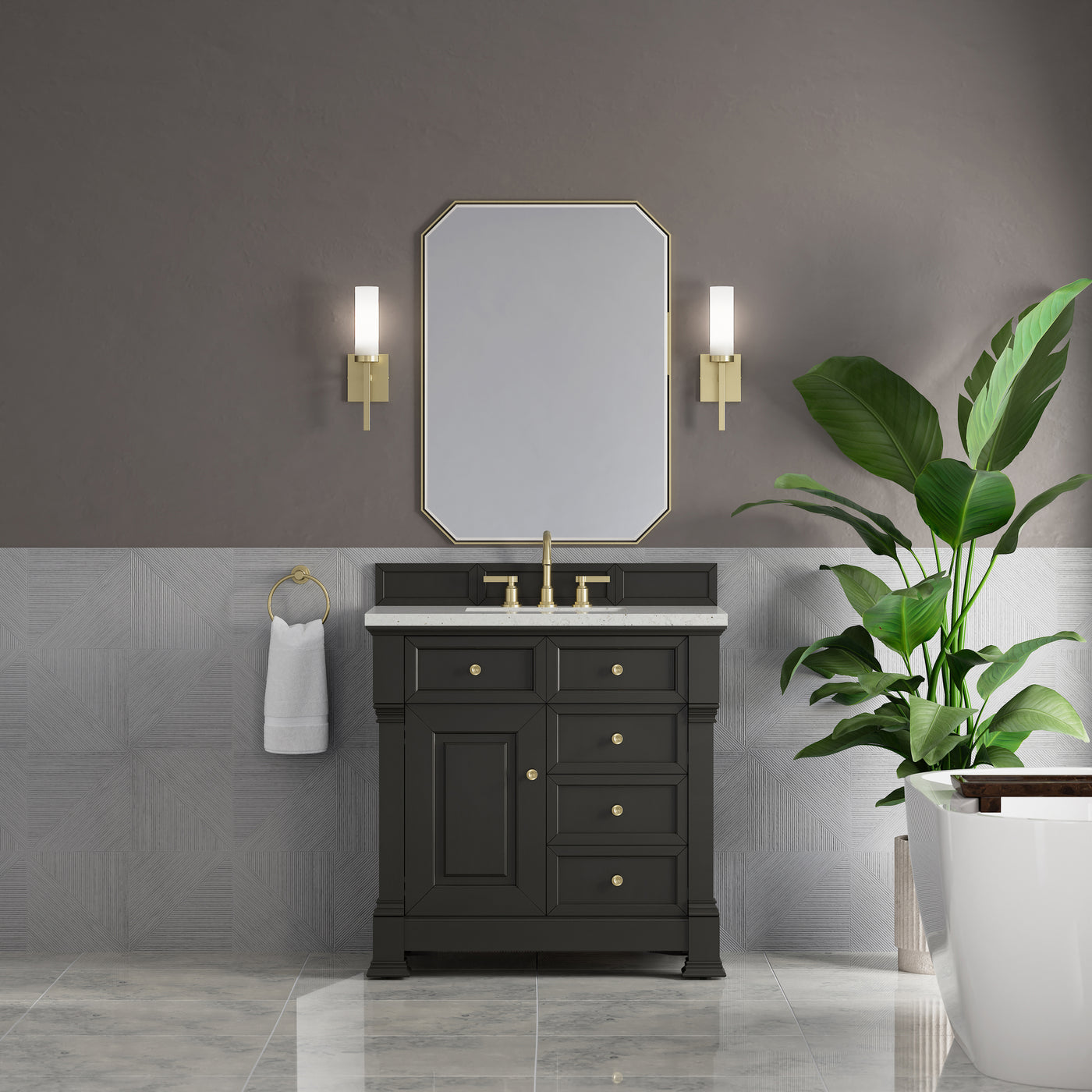 James Martin Brookfield 36" Single Bathroom Vanity, Black Onyx, view 18