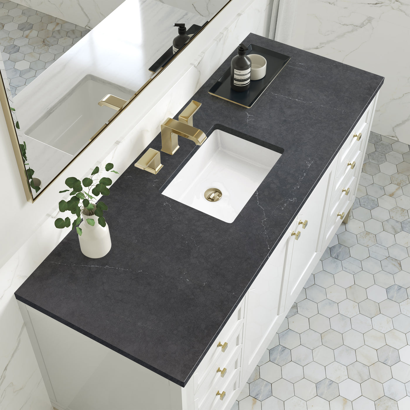 James Martin Chicago 60" Single Bathroom Vanity, Glossy White, view 37