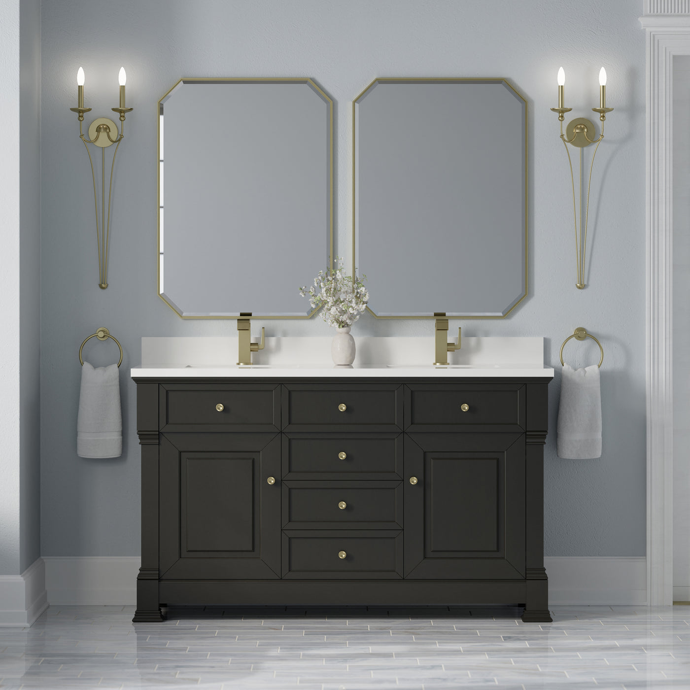 James Martin Brookfield 60" Double Bathroom Vanity, Black Onyx, view 32