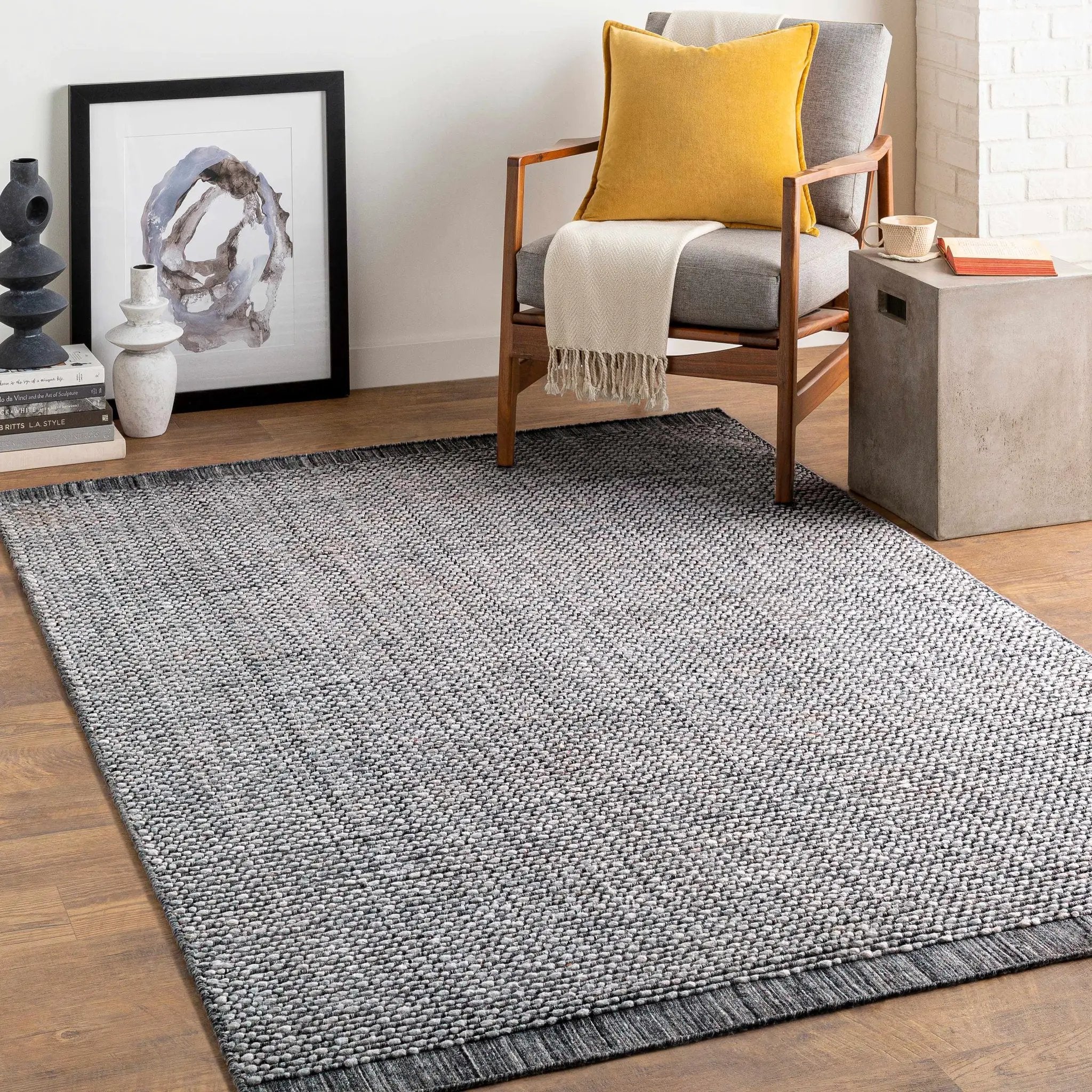 Hand Loomed Light Gray Area Rug - Clearance by Boutique Rugs