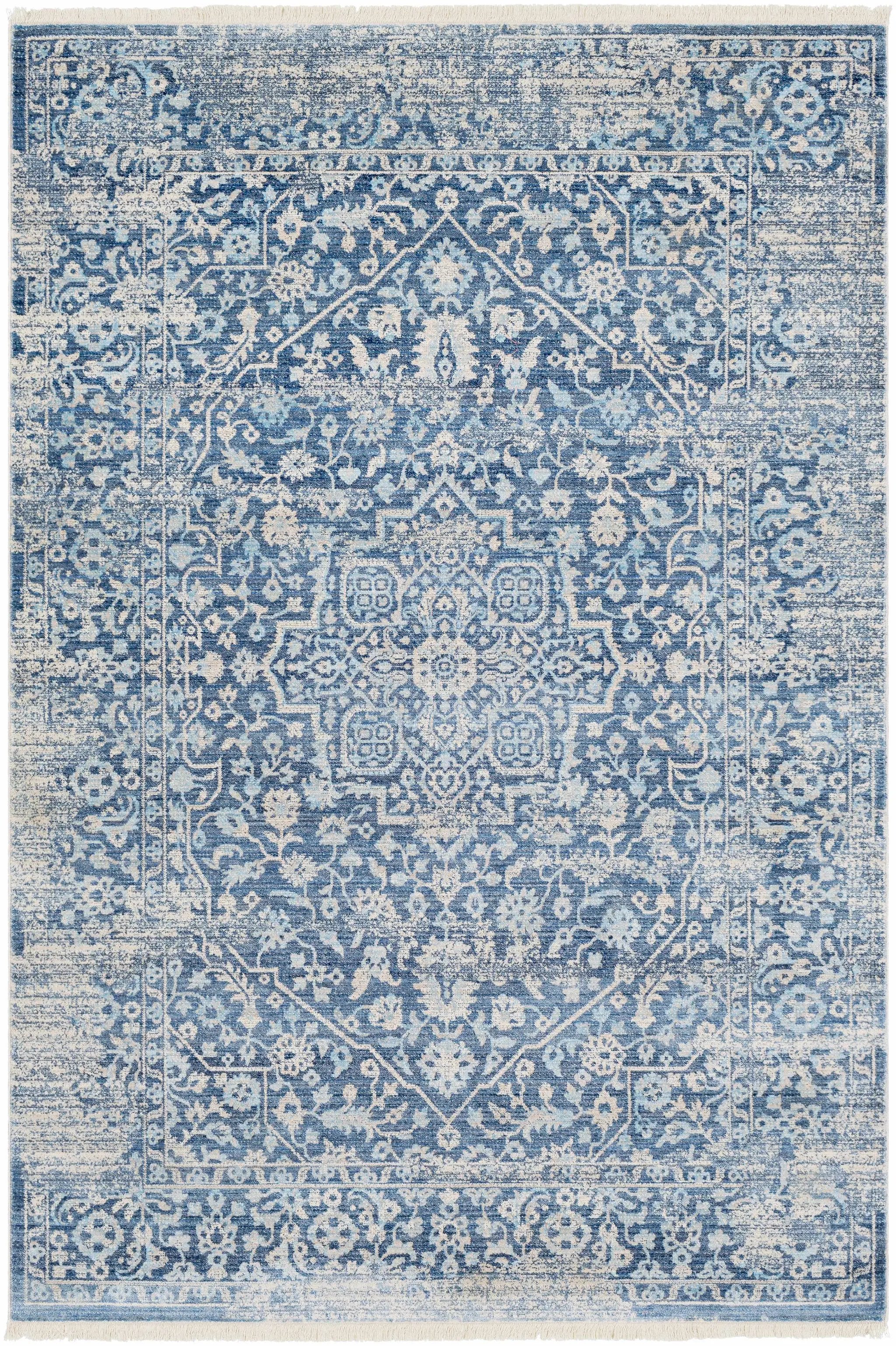 Yorkana Distressed Blue Rug - Clearance by Boutique Rugs