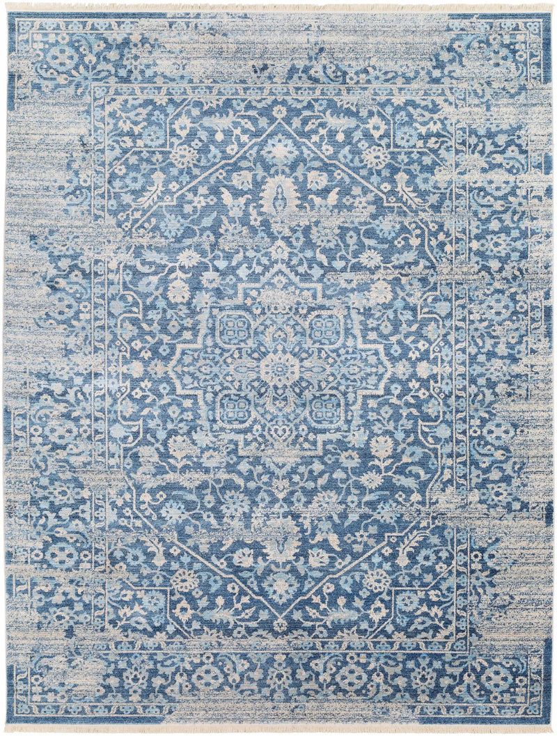 Yorkana Distressed Blue Rug - Clearance by Boutique Rugs