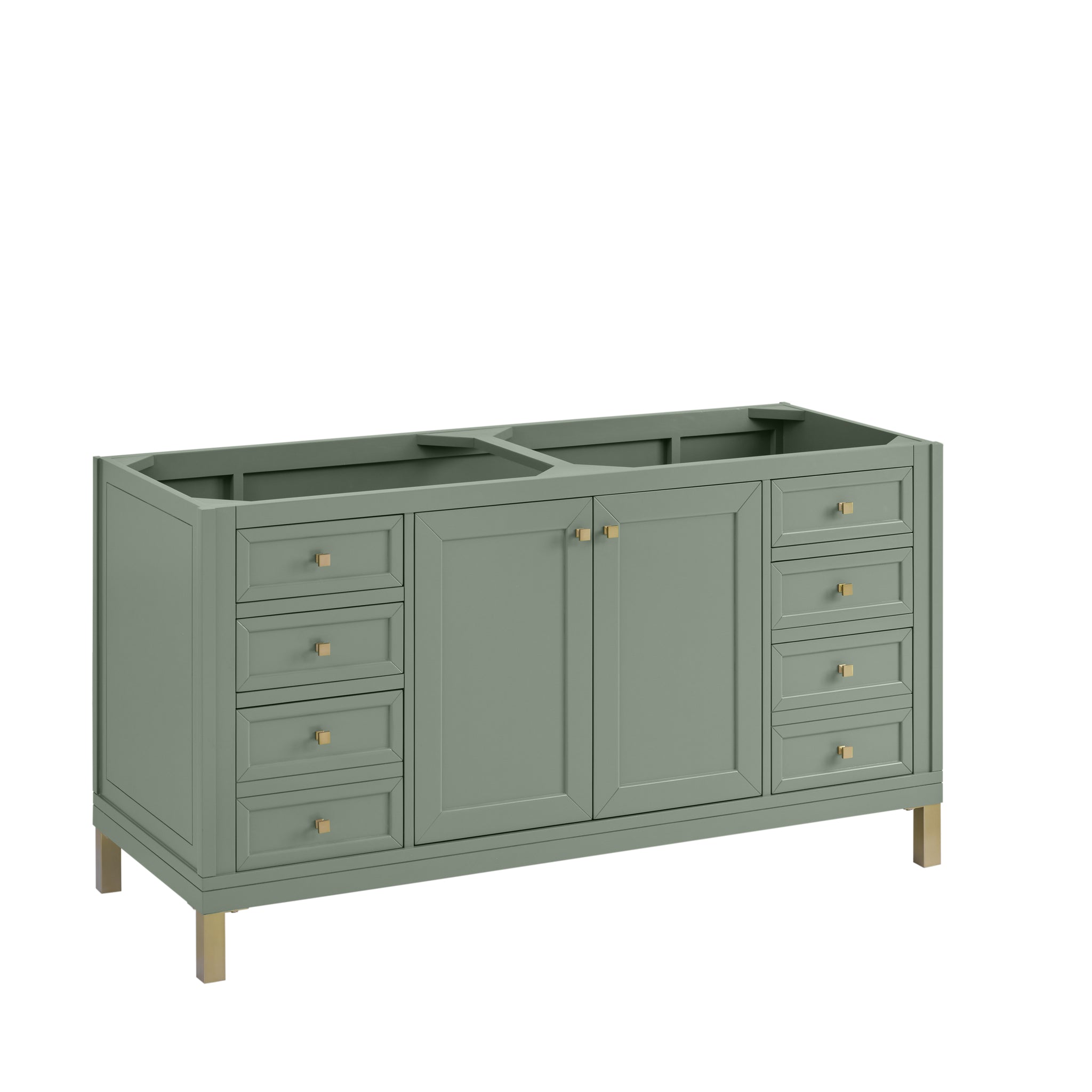 James Martin Chicago 60" Double Vanity Cabinet, Smokey Celadon, view 2