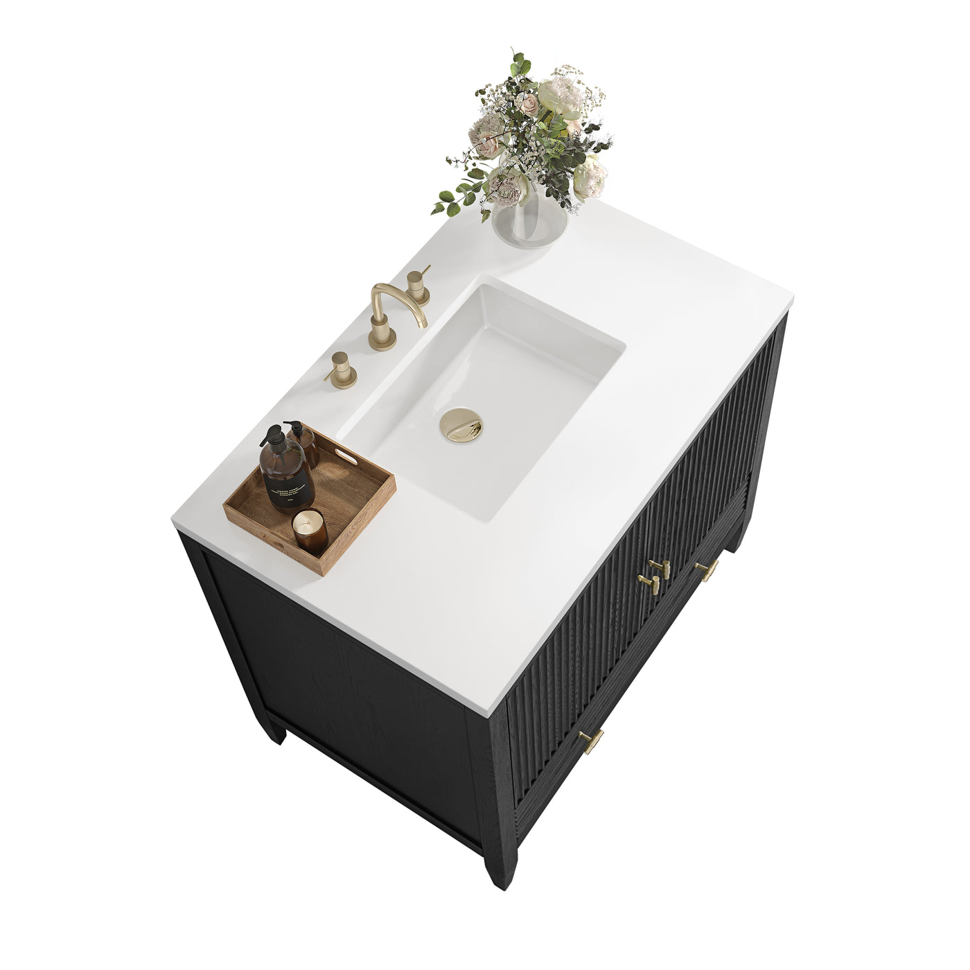 James Martin Myrrin 36" Single Bathroom Vanity, Carbon Oak, view 21
