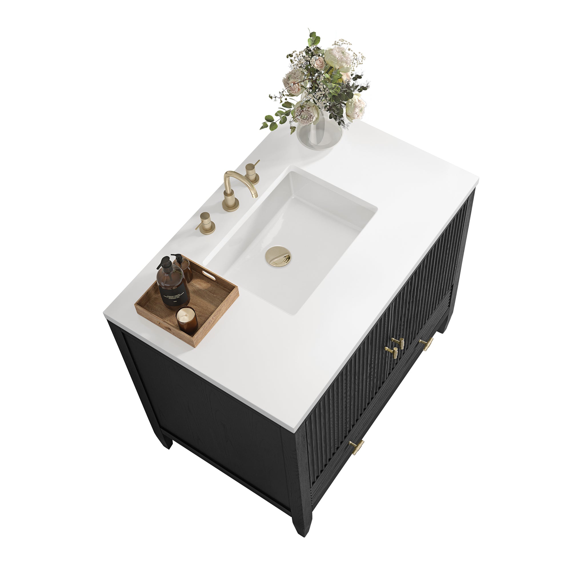 James Martin Myrrin 36" Single Bathroom Vanity, Carbon Oak, view 21