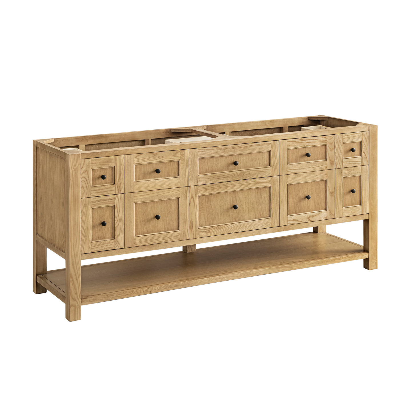 James Martin Breckenridge 72" Double Bathroom Vanity, Light Natural Oak, cabinet without a countertop