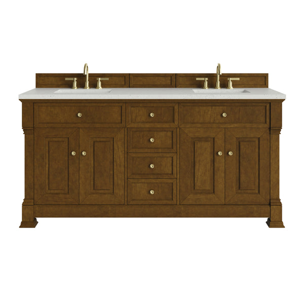 James Martin Brookfield 72" Double Bathroom Vanity, Honey Oak