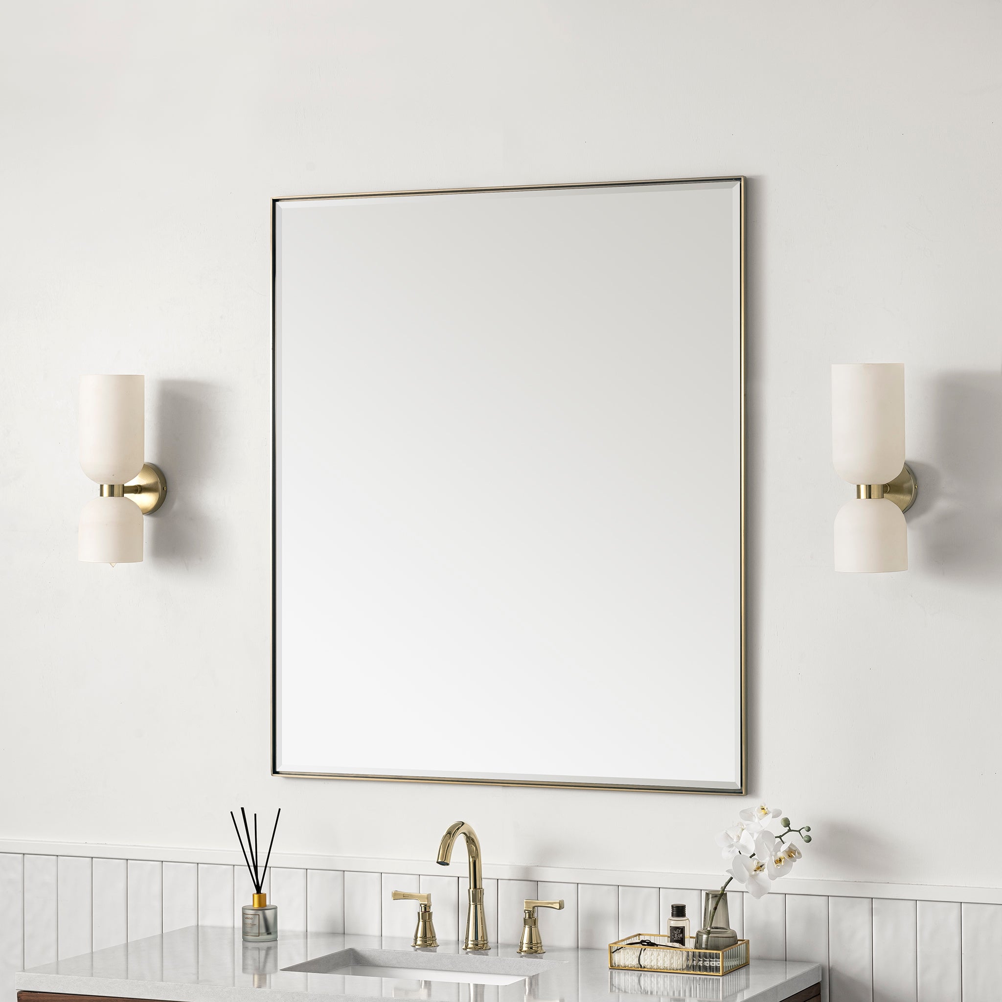 James Martin Rohe 36" Mirror, Champagne Brass, view 3