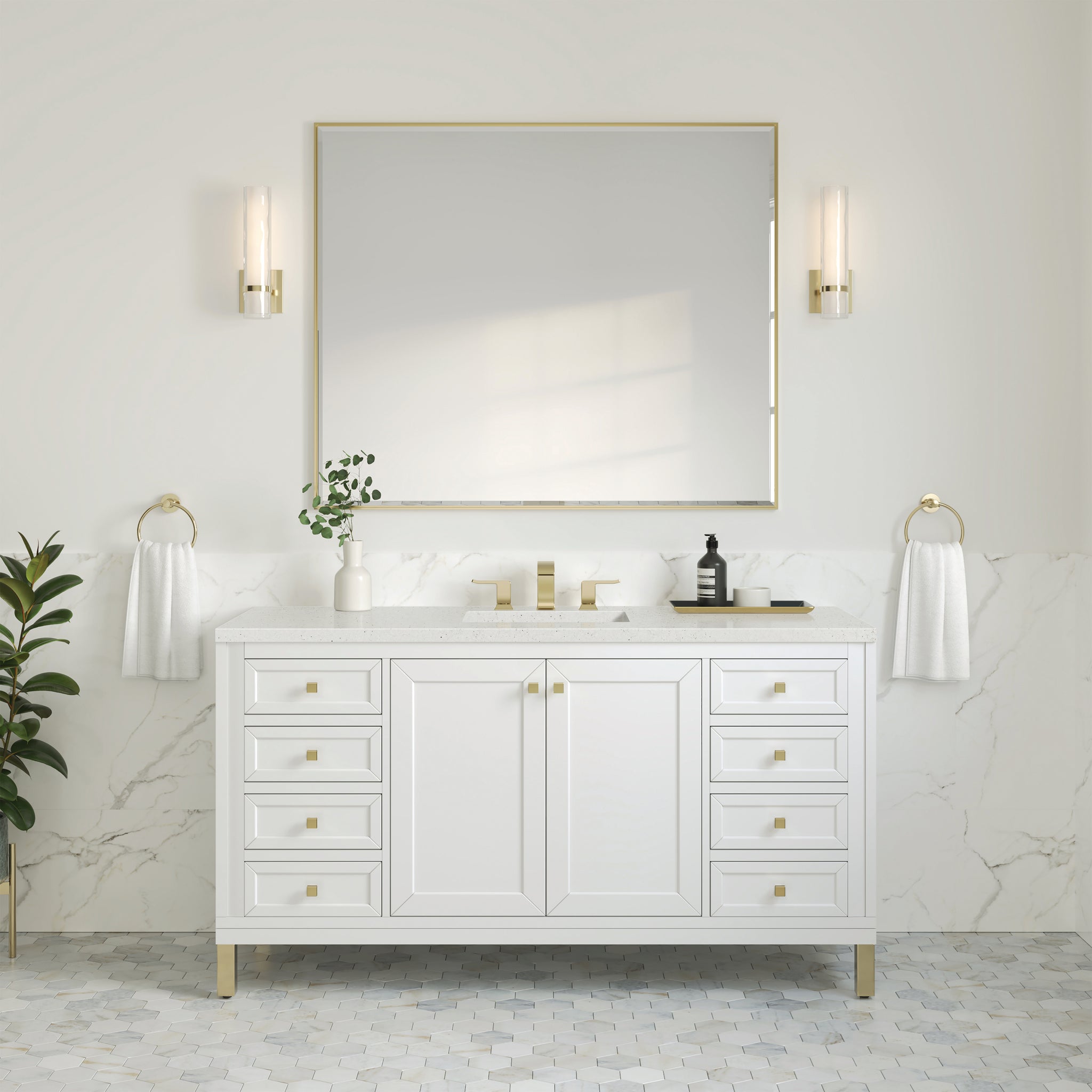 James Martin Chicago 60" Single Bathroom Vanity, Glossy White, view 31