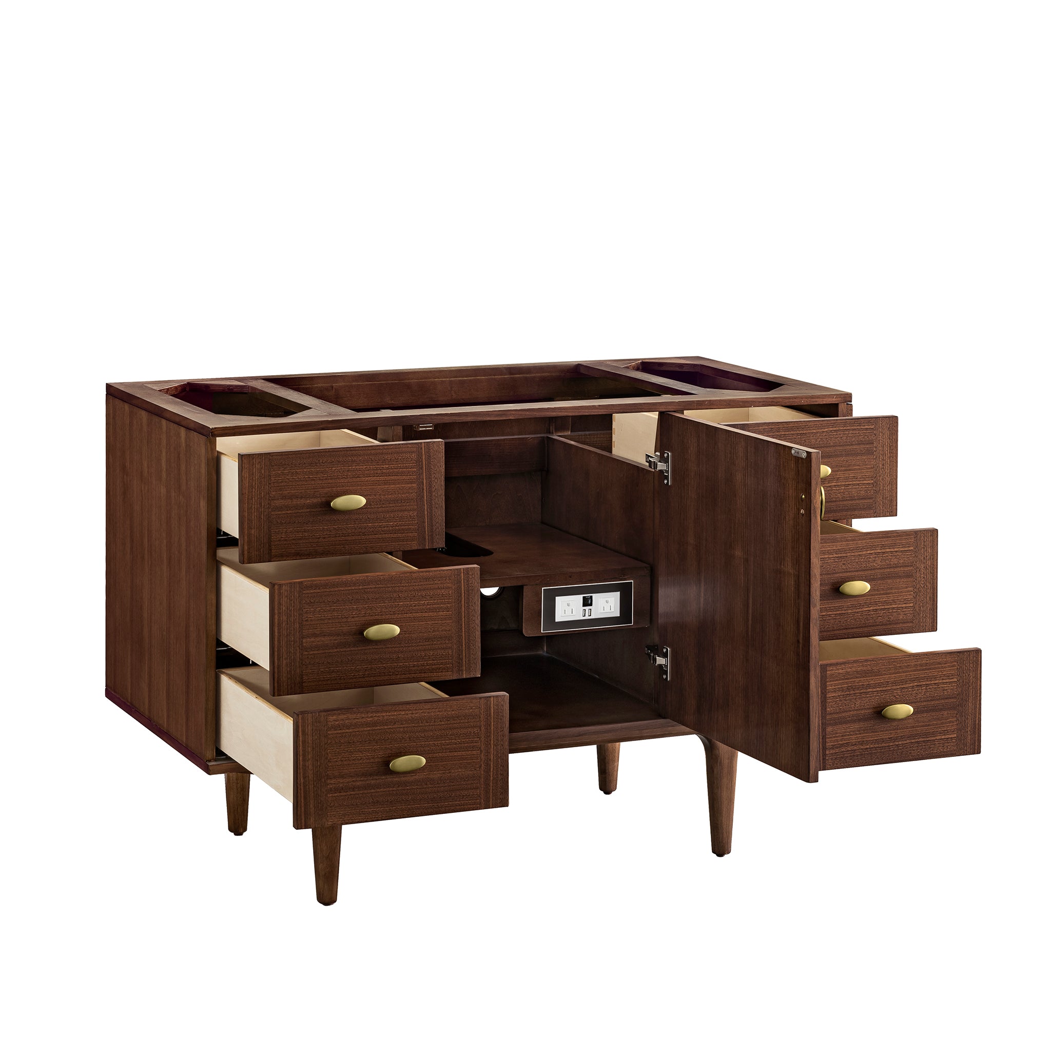 James Martin Amberly 48" Dual Mount Single Bathroom Vanity, Mid-Century Walnut, view 22