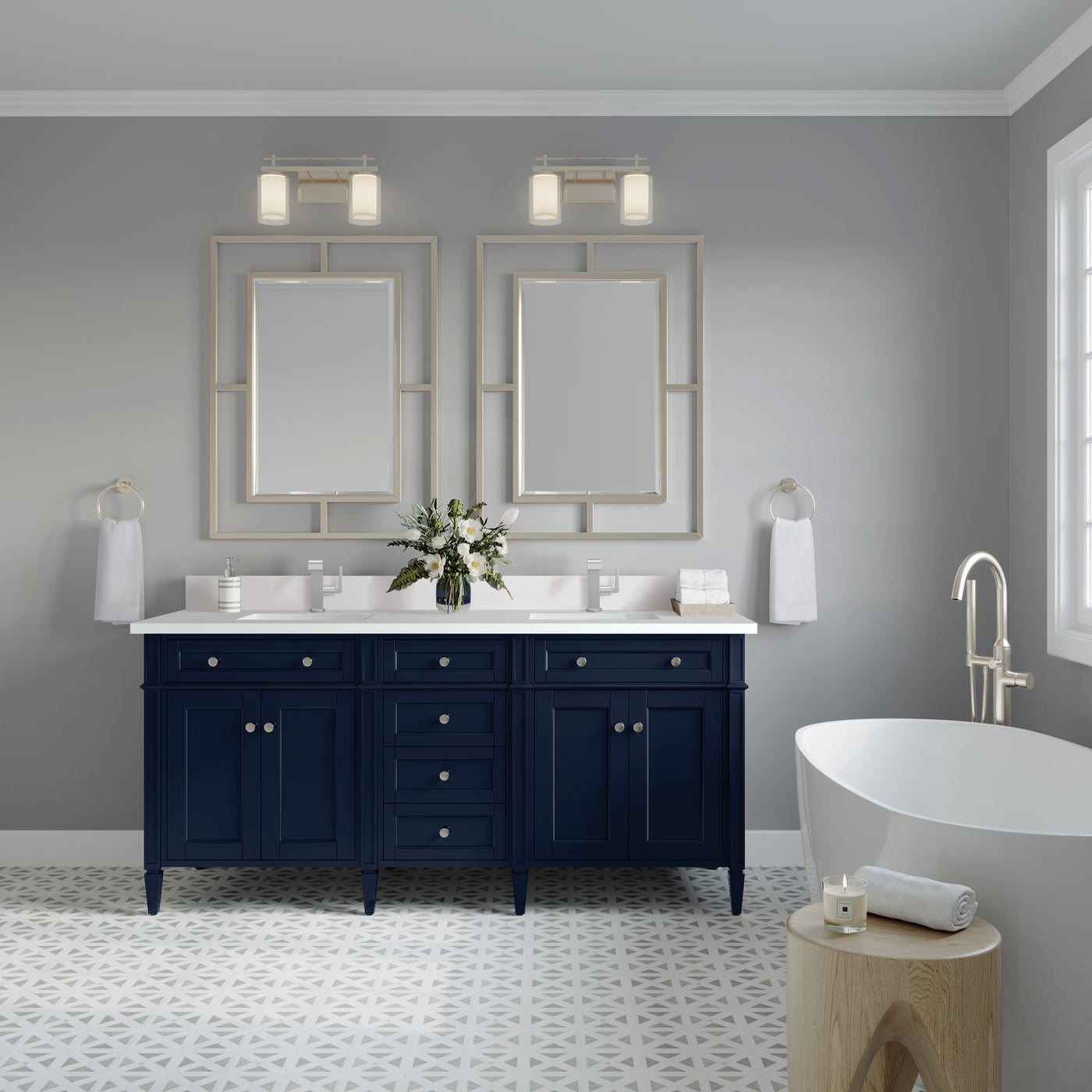 James Martin Brittany 72" Double Bathroom Vanity, Victory Blue, view 31