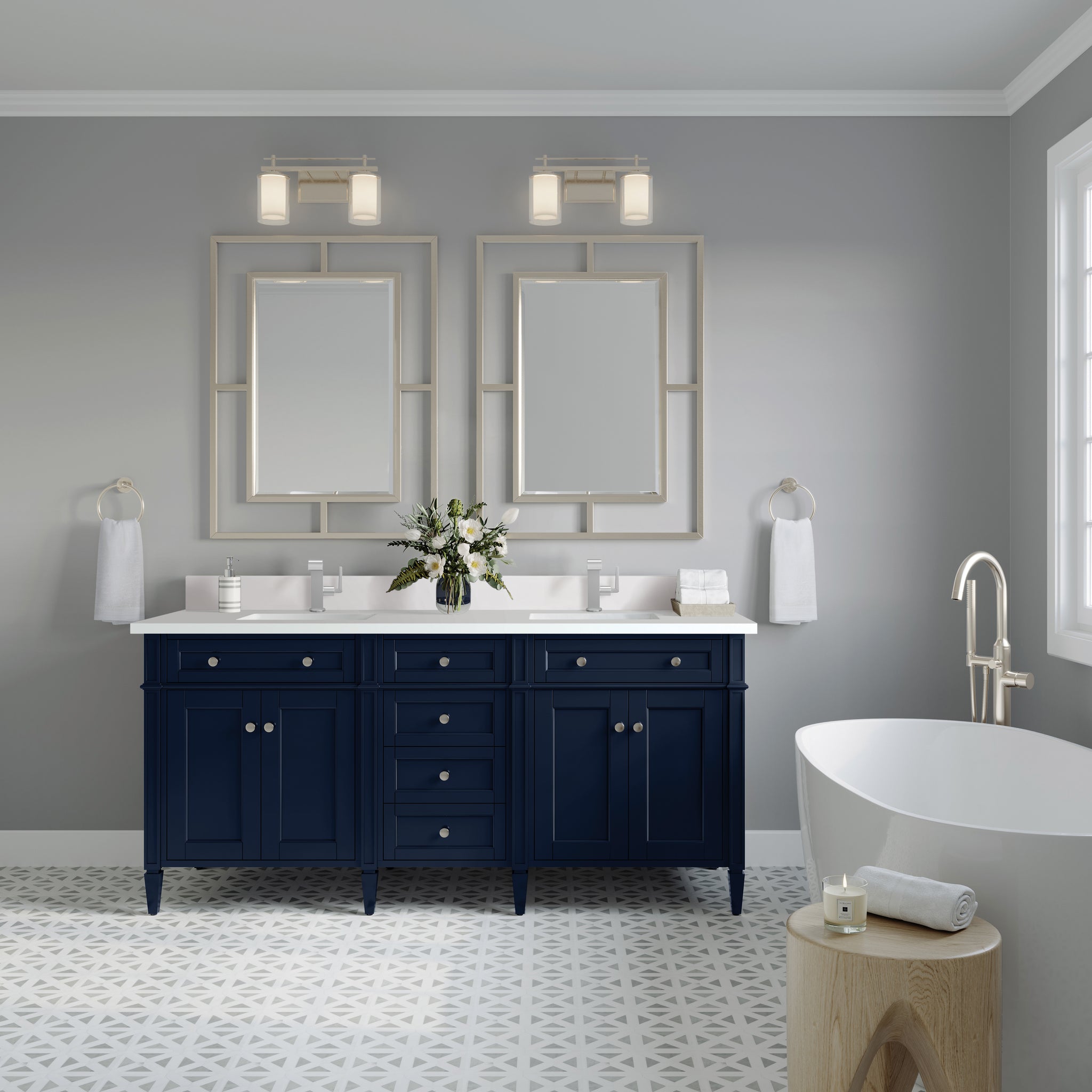 James Martin Brittany 72" Double Bathroom Vanity, Victory Blue, view 31