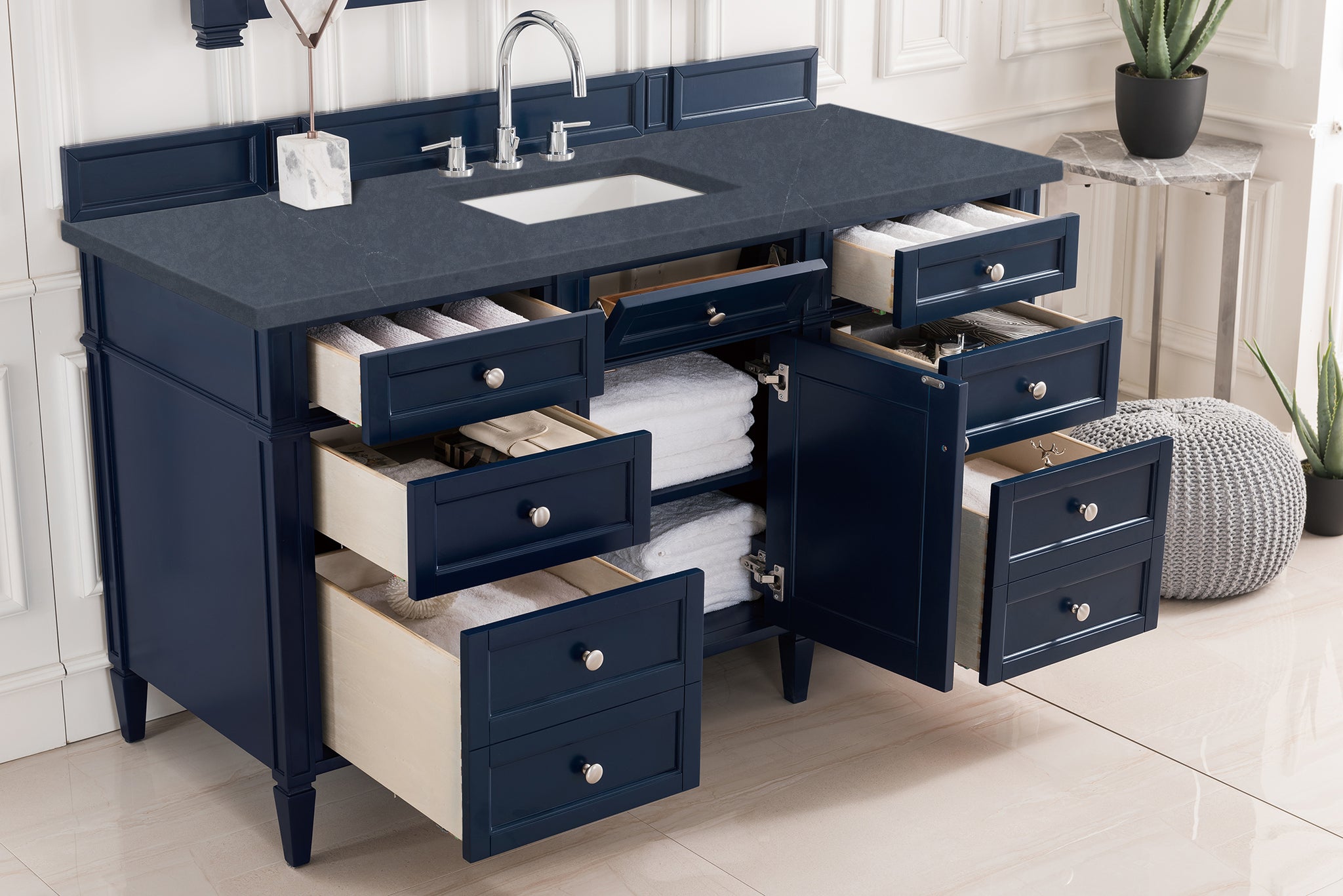 James Martin Brittany 60" Single Bathroom Vanity, Victory Blue, view 20