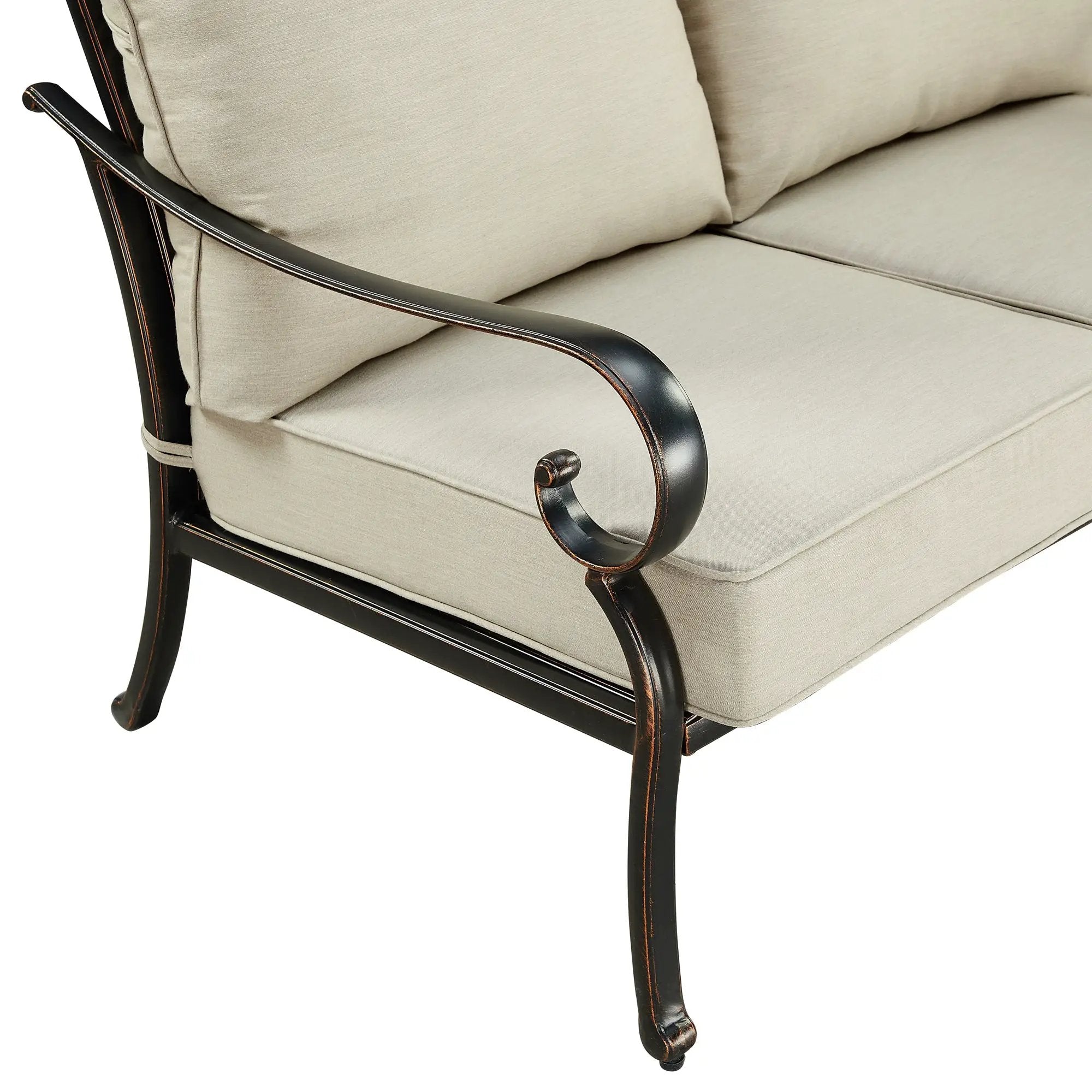 Black Aluminum Deep Seating Sofa with Cushions by Sharicks