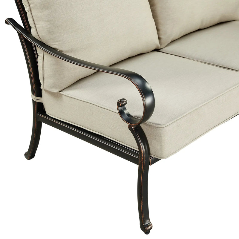 Black Aluminum Deep Seating Sofa with Cushions by Sharicks