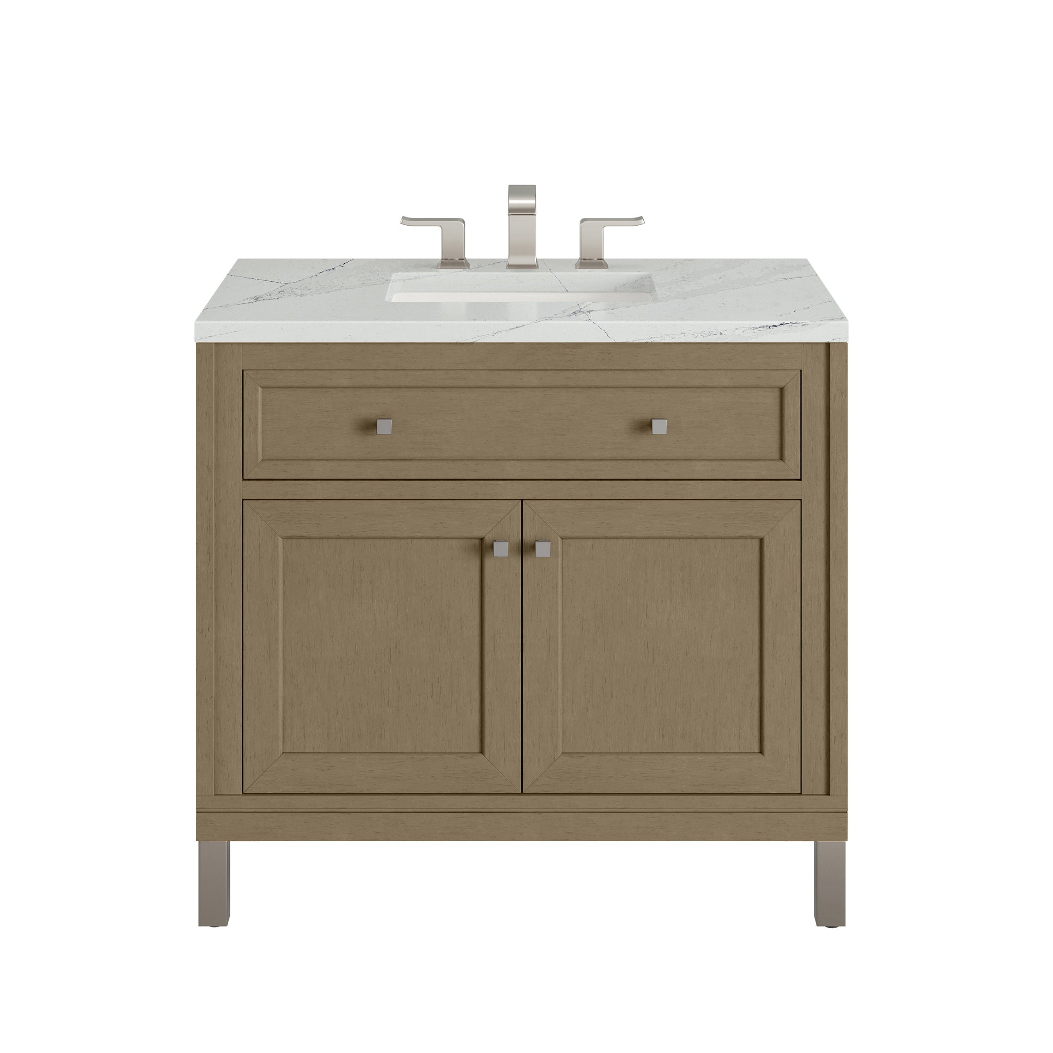 James Martin Chicago 36" Single Bathroom Vanity, Walnut Whisper with Ethereal Noctis countertop