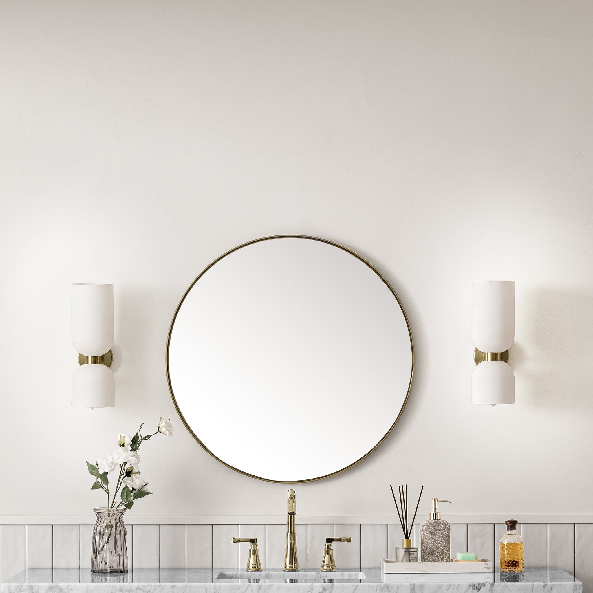 James Martin Rohe 30" Mirror, Champagne Brass, view 2