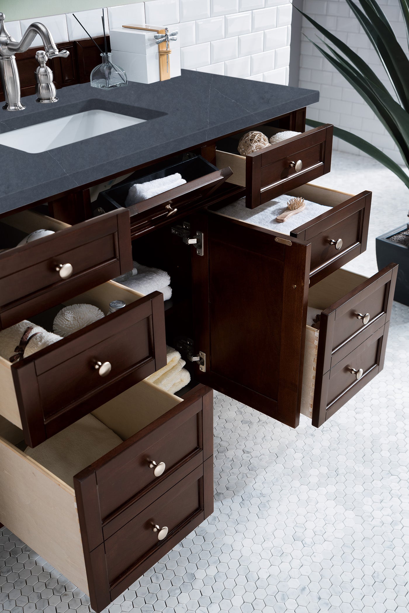 James Martin Brittany 48" Single Bathroom Vanity, Burnished Mahogany, view 38
