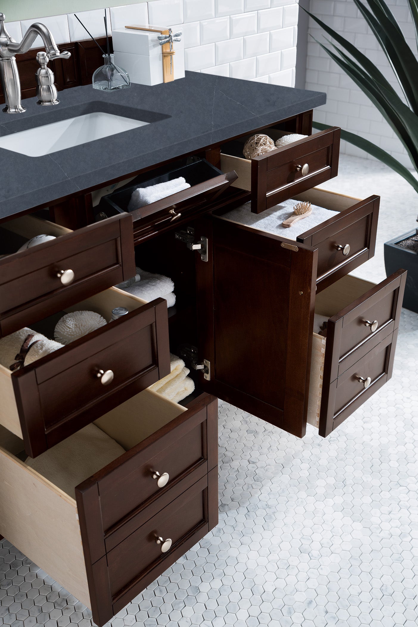 James Martin Brittany 48" Single Bathroom Vanity, Burnished Mahogany, view 38