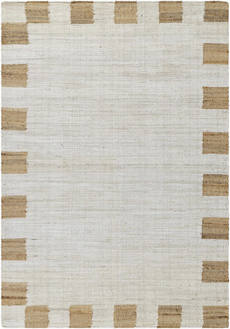 Yuval Dotted Bordered Jute Carpet - Clearance by Boutique Rugs