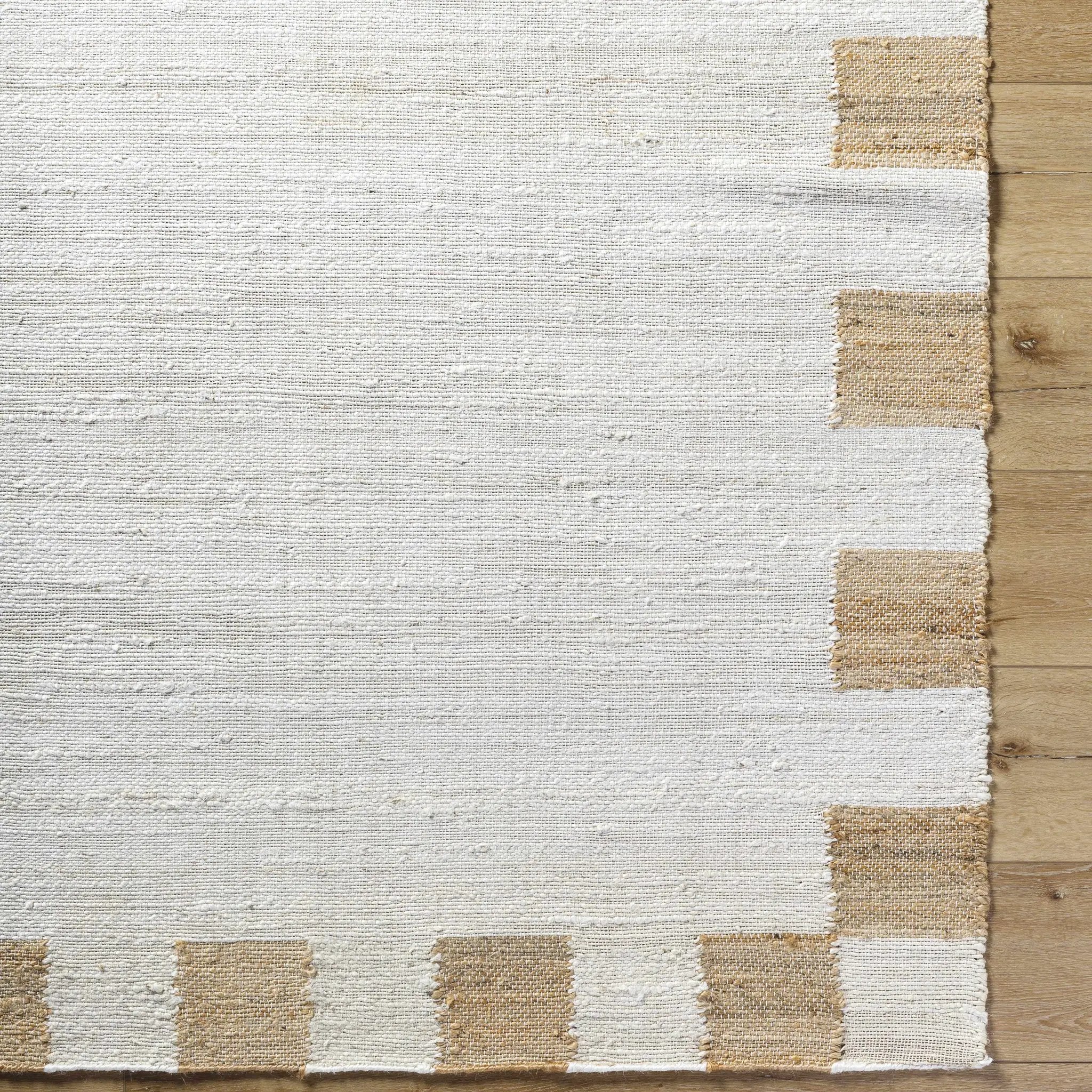 Yuval Dotted Bordered Jute Carpet - Clearance by Boutique Rugs