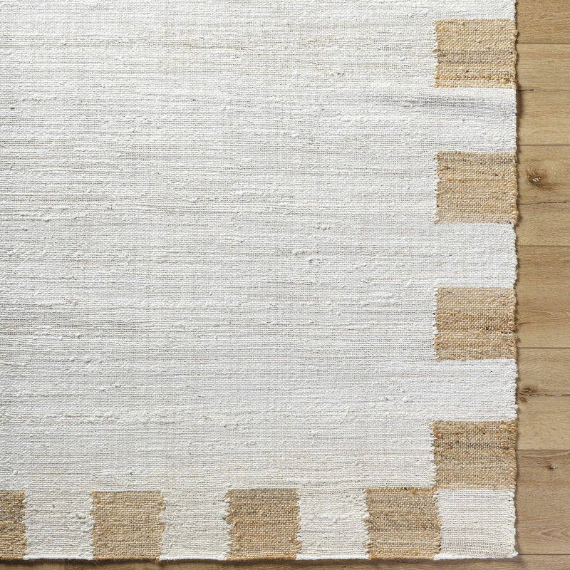 Yuval Dotted Bordered Jute Carpet - Clearance by Boutique Rugs