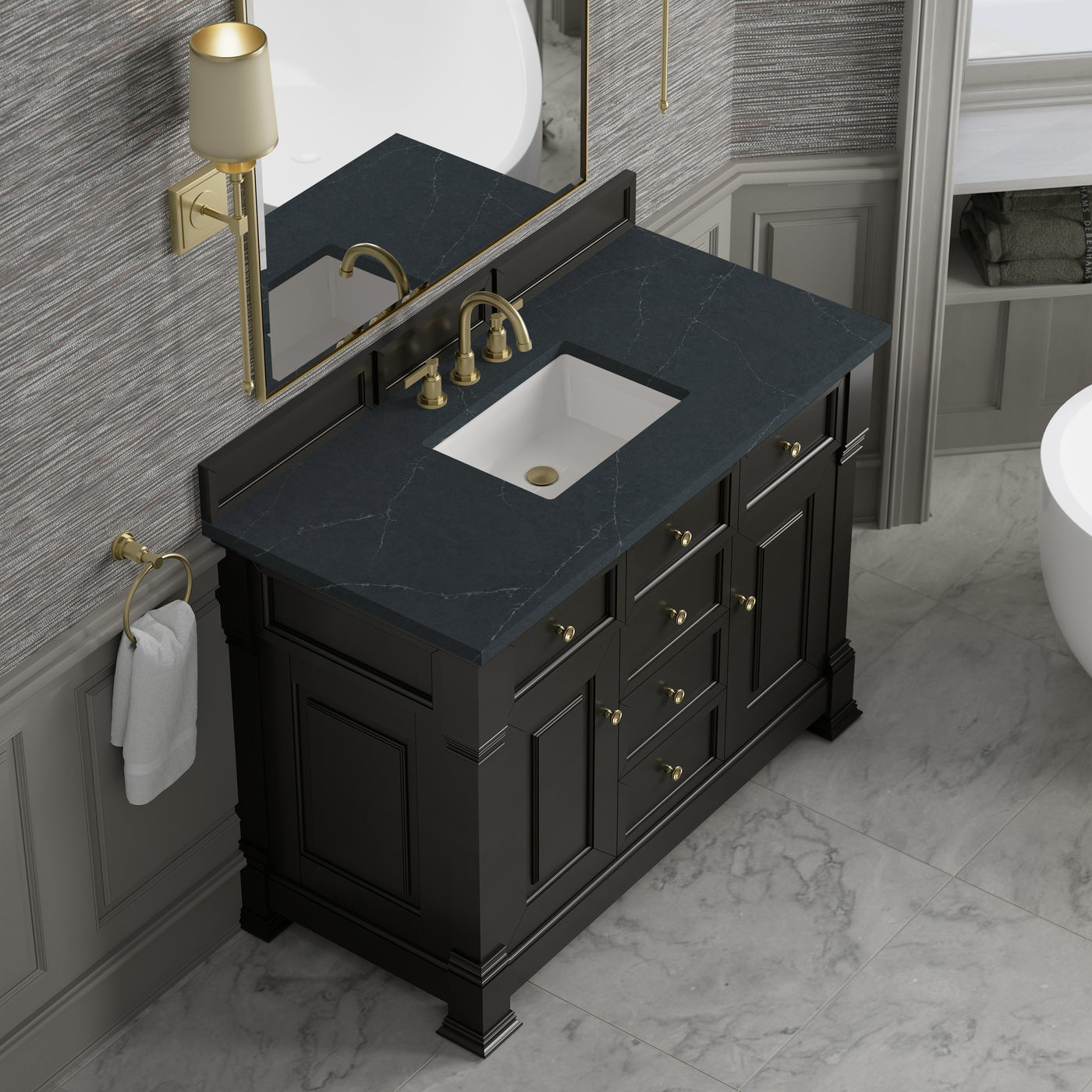 James Martin Brookfield 48" Single Bathroom Vanity, Black Onyx, view 35