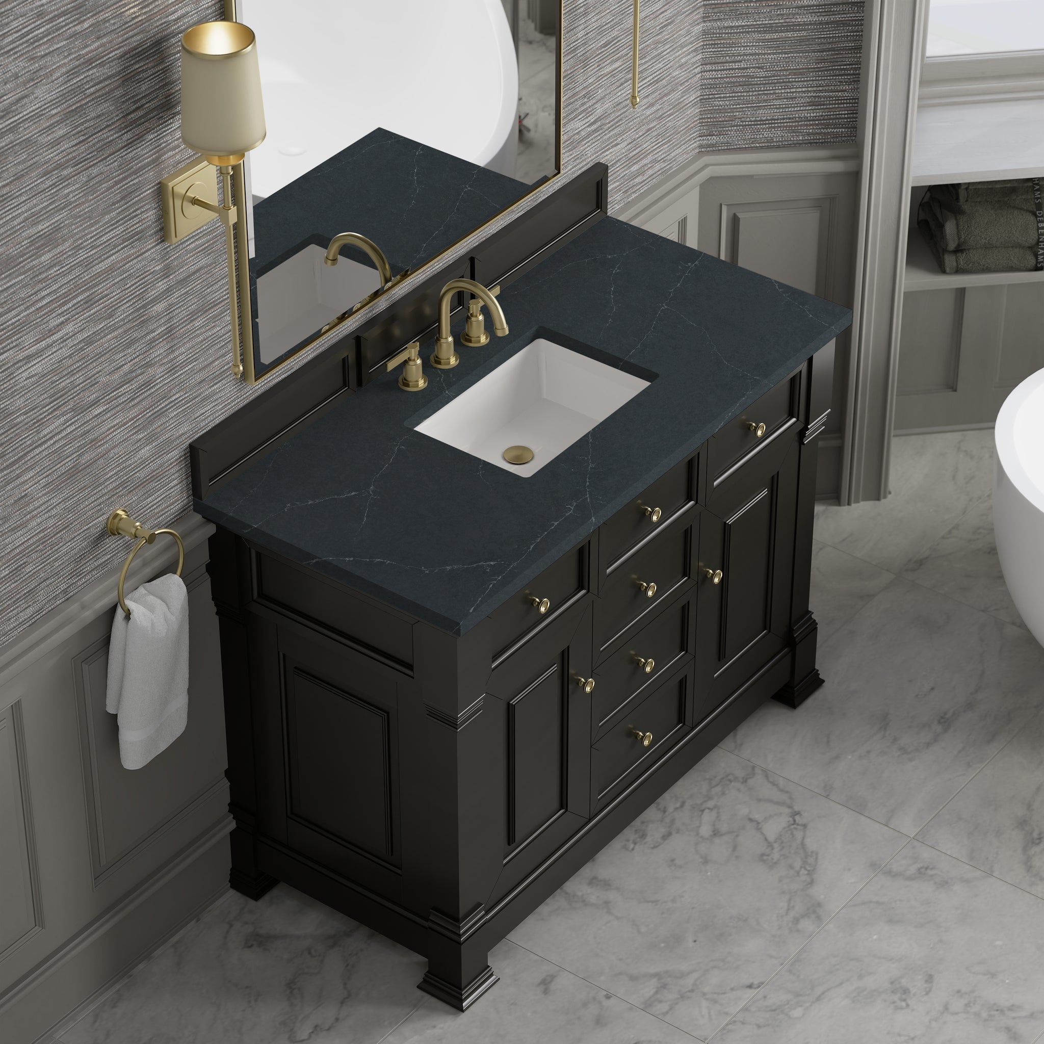 James Martin Brookfield 48" Single Bathroom Vanity, Black Onyx, view 35