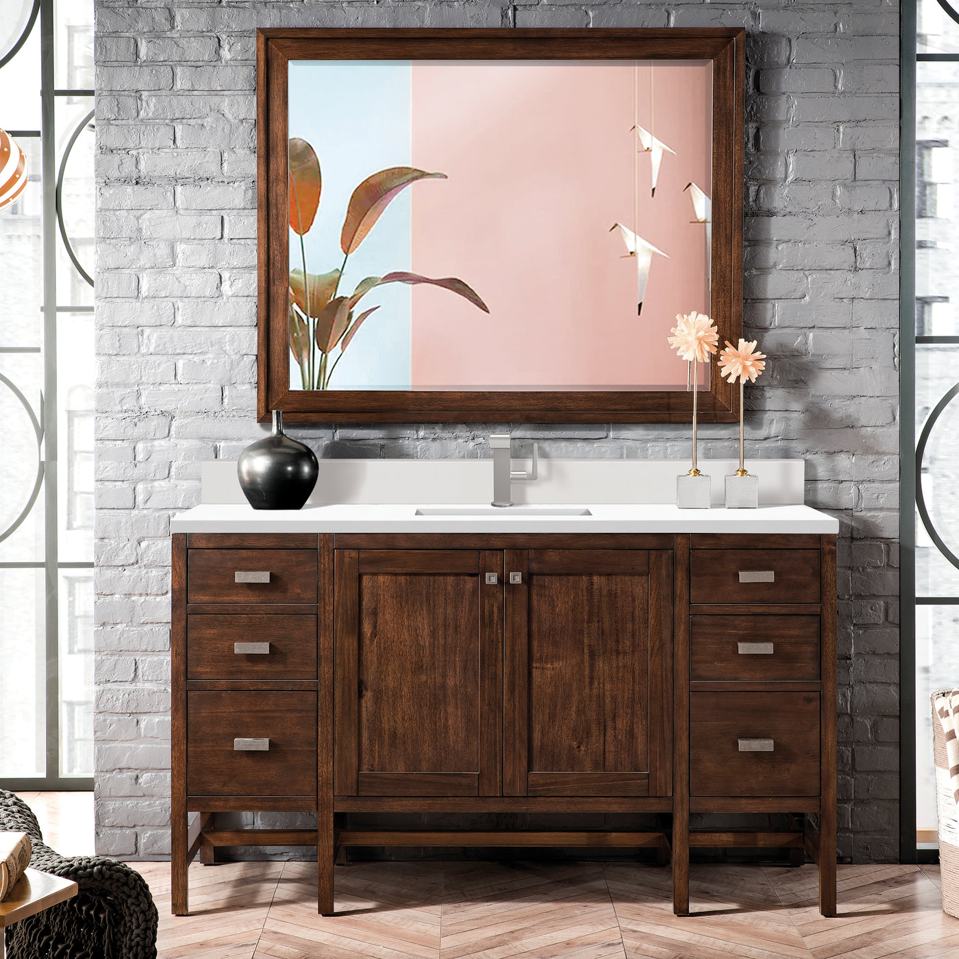 James Martin Addison 60" Single Bathroom Vanity, Mid-Century Acacia, view 21