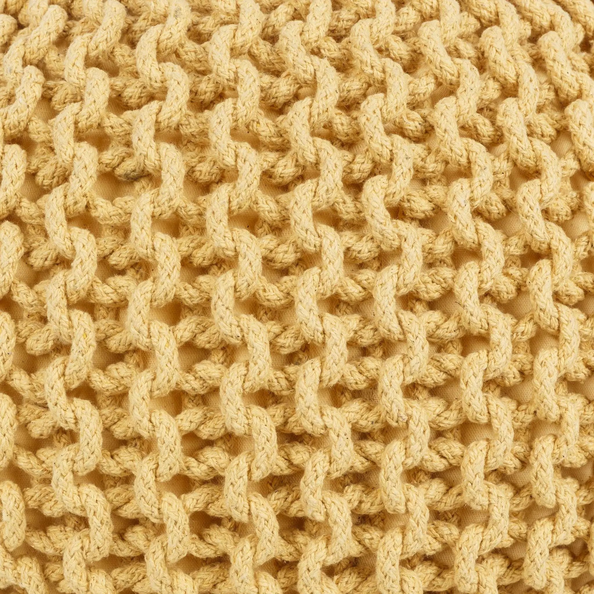 Yablanitsa Orange Knitted Pouf by Boutique Rugs