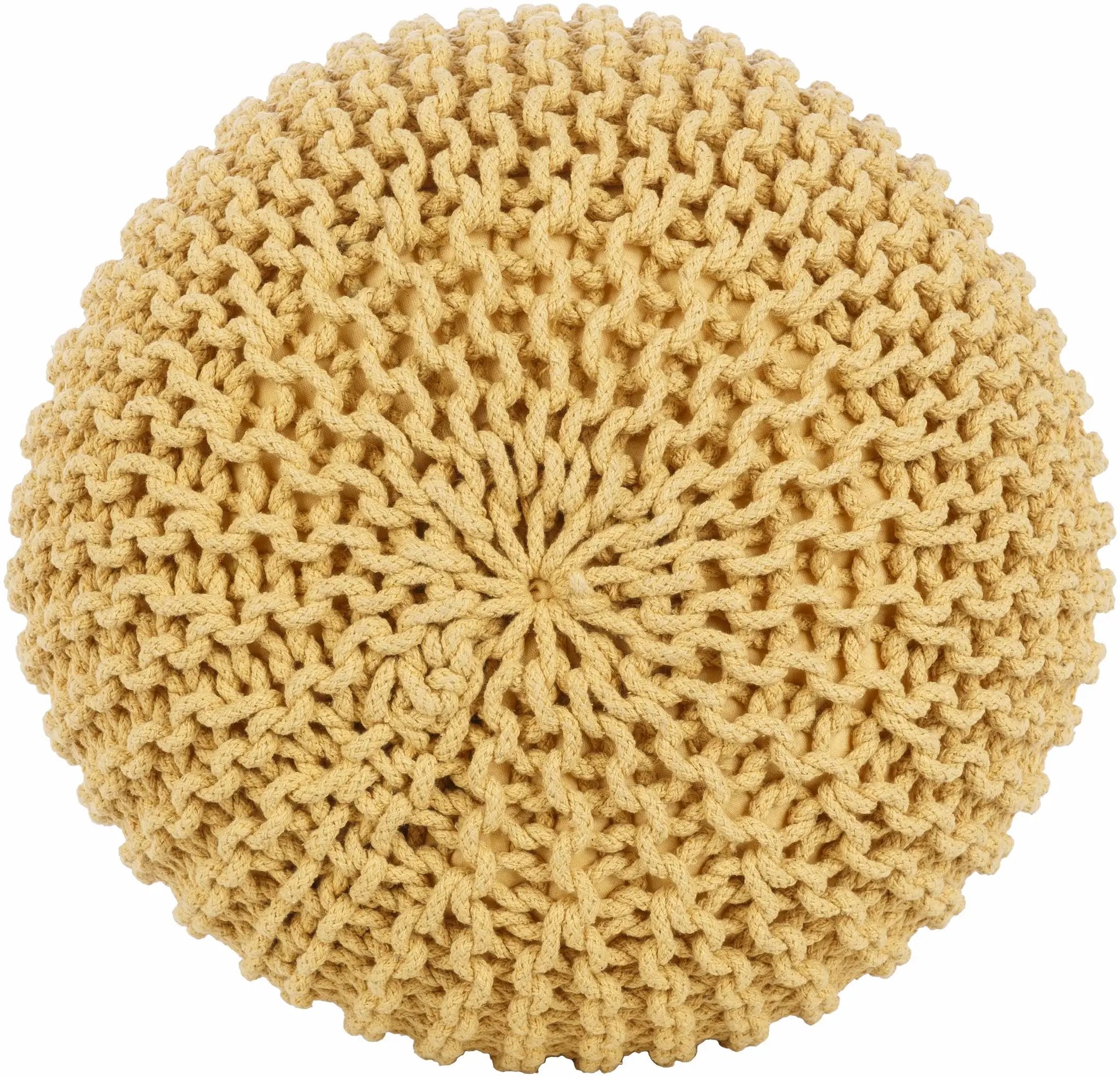 Yablanitsa Orange Knitted Pouf by Boutique Rugs