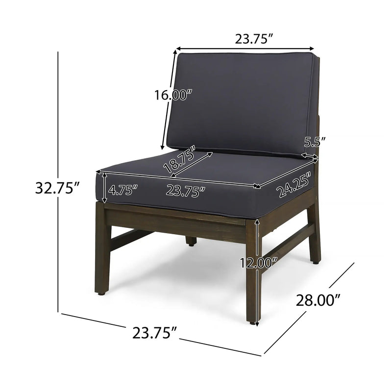 Perla 3 Seater Sofa and Table Set, Dark by HouseOfZazla