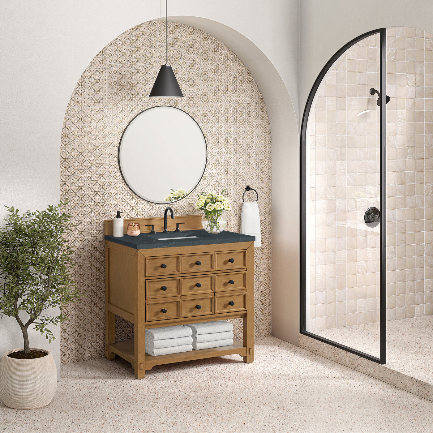 James Martin Malibu 36" Single Bathroom Vanity, Amber Birch, view 36