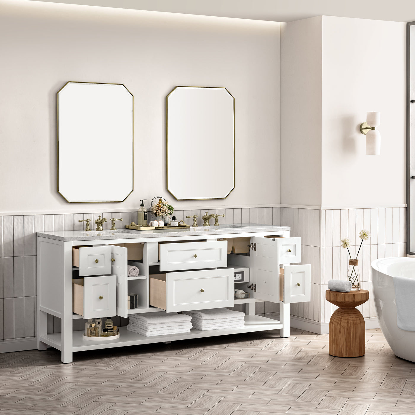 James Martin Breckenridge 72" Double Bathroom Vanity, Bright White, view 21