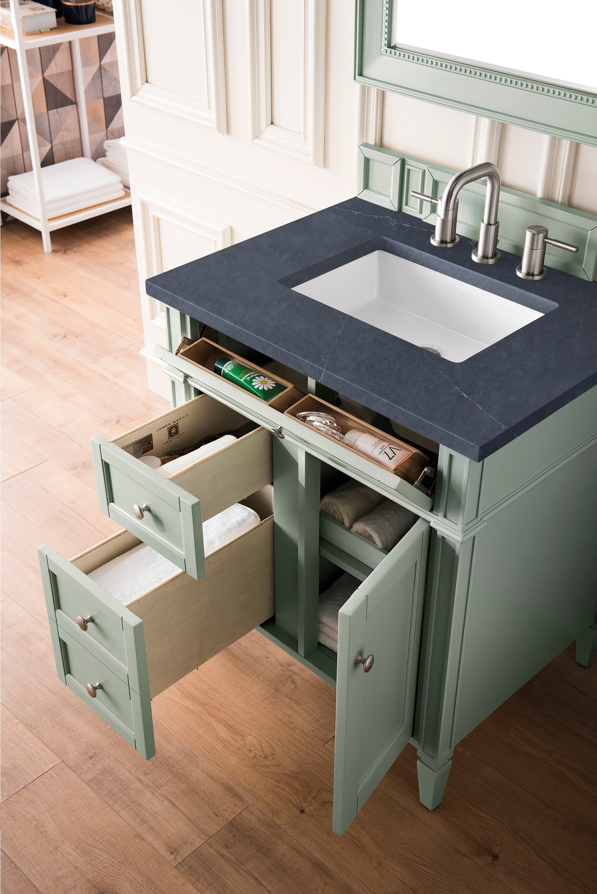 James Martin Brittany 30" Single Bathroom Vanity, Sage Green, view 21