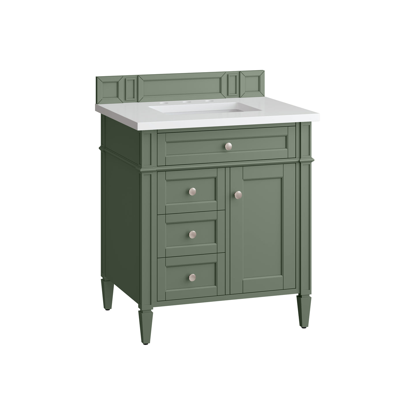 James Martin Brittany 30" Single Bathroom Vanity, Smokey Celadon, view 19