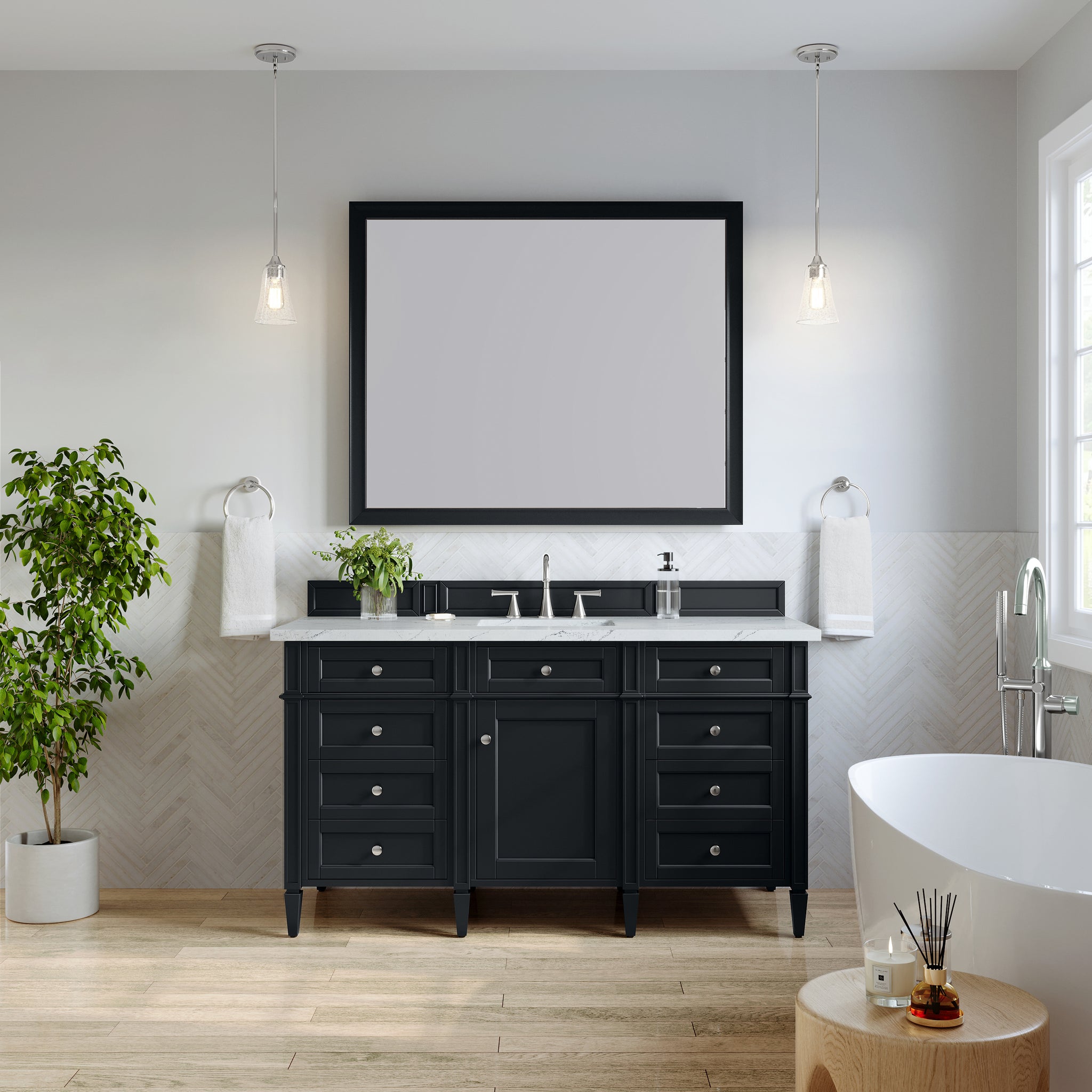 James Martin Brittany 60" Single Bathroom Vanity, Black Onyx, view 35