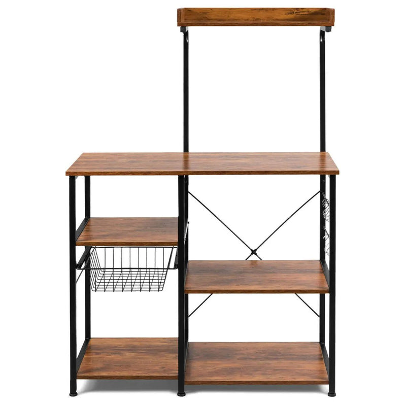 4 Tier Vintage Kitchen Baker's Rack Utility Microwave Stand-Coffee by DirectDeals