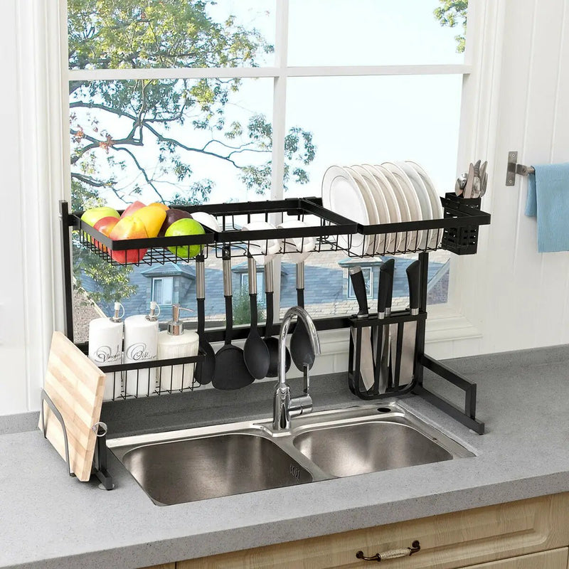 2 Tier Stainless Steel Over Sink Dish Drainer by DirectDeals