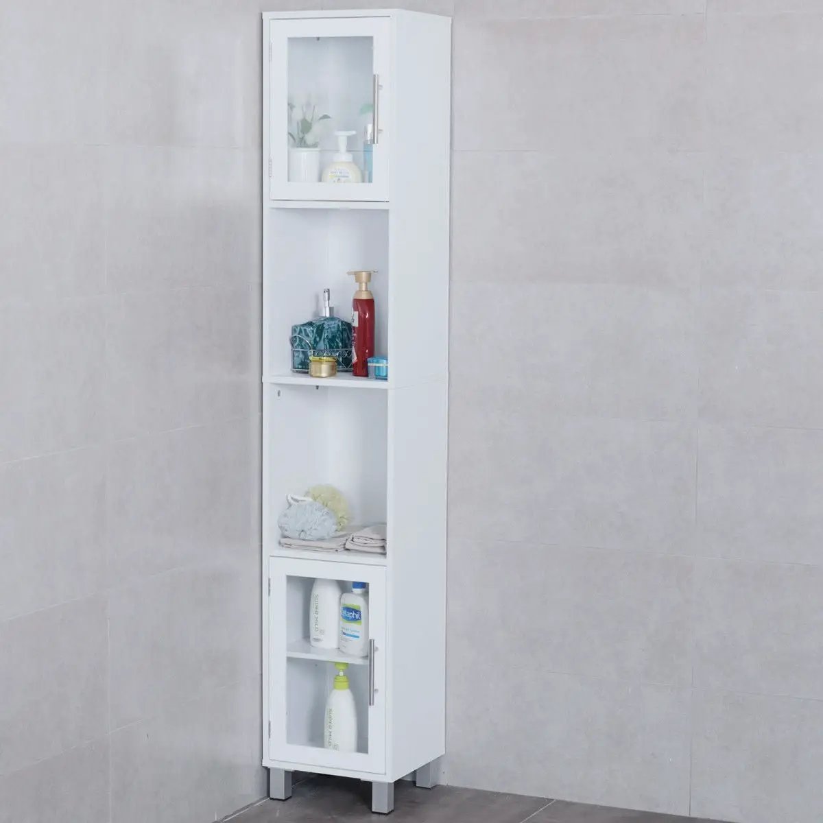 71 Inch Tall Tower Bathroom Storage Cabinet and Organizer Display Shelves for Bedroom, photo 10 of 32