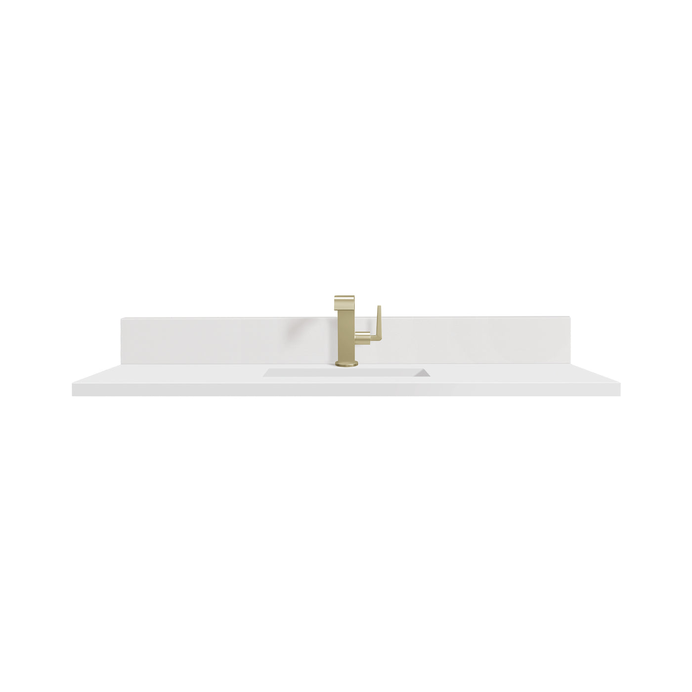 James Martin 48" Single Vanity Top with White Zeus (Single Hole, with Backsplash) countertop