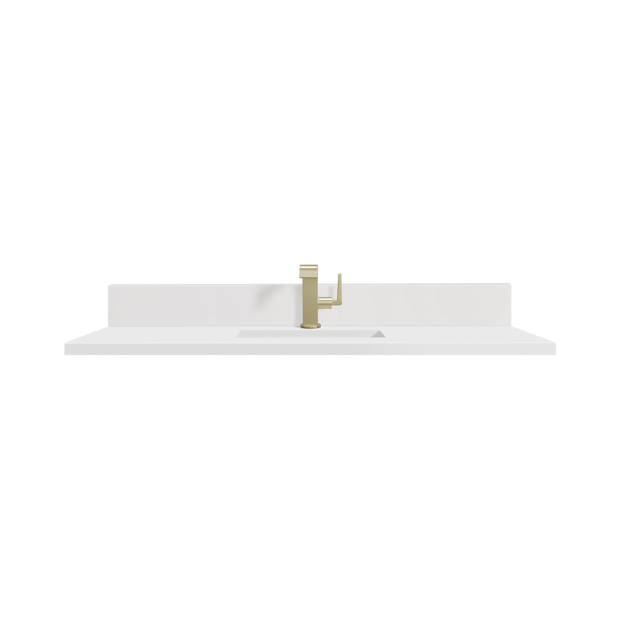 James Martin 48" Single Vanity Top with White Zeus (Single Hole, with Backsplash) countertop