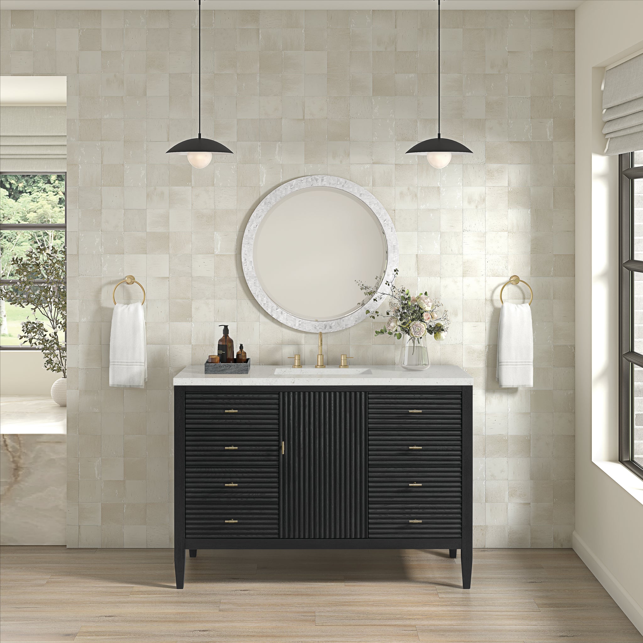 James Martin Myrrin 48" Single Bathroom Vanity, Carbon Oak, view 33